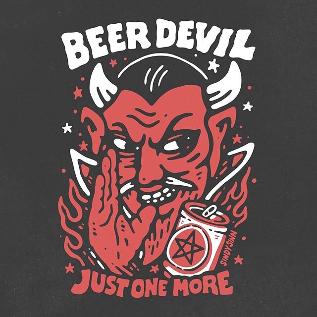 The BEER DEVIL shirt, a one-off pre-sale available on my site for one week only (til Friday 15th).
Thirty bucks and it&rsquo;s yours.
Go on. Just one more.
-
Hand-printed by the legends at @aisle6ix.
www.sindysinn.com.au
#sindysinn #beerdevil #onemor