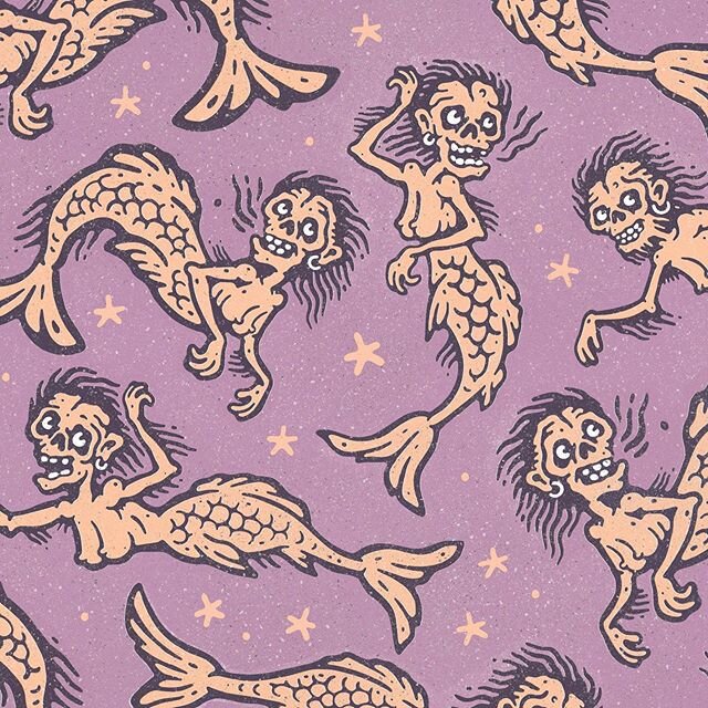 Some fun pattern-artwork of fiji mermaids for the legends at @pubtextiles, who are hand-making and printing a couple hundred kilometres of it. A really fun project to work on. I love repeat patterns, so pleasing.
Sorry not sorry for all the nips.
-
w