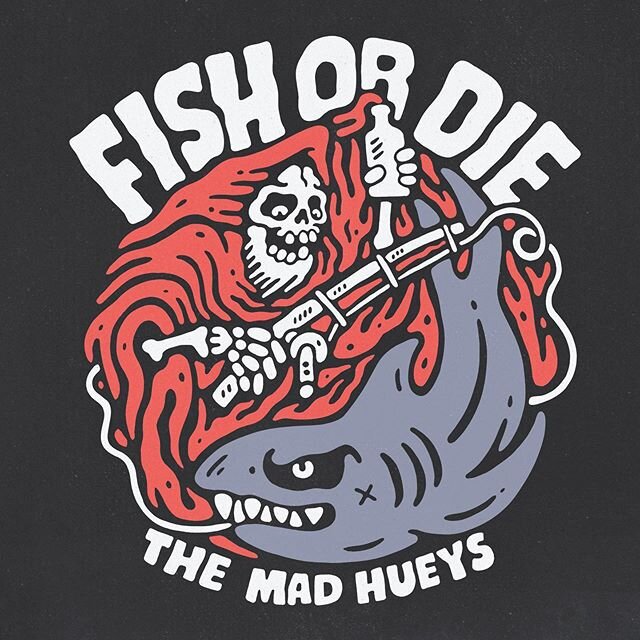 Some FISH OR DIE artwork snagged for the legends at @themadhueys. This one is from a while ago, and go a hot-run on shirts, hats, koozys and board-shorts. Reel stoked with how this one came out.
-
www.sindysinn.com.au
#sindysinn #themadhueys #fishord