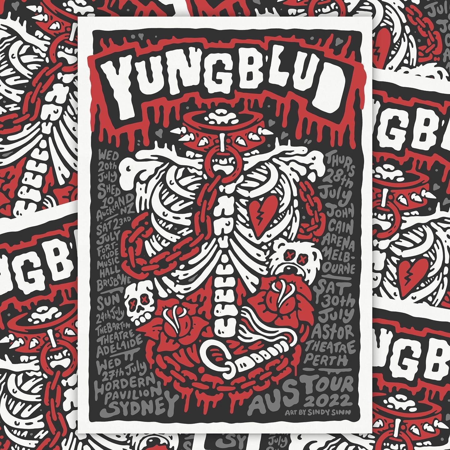 Excited to announce the limited edition poster artwork for @yungblud&rsquo;s Australian tour. These will be available from all his meet n greets and shows. Looking forward to a couple beers at the Hordern on Wednesday.
-
www.sindysinn.com.au
#sindysi