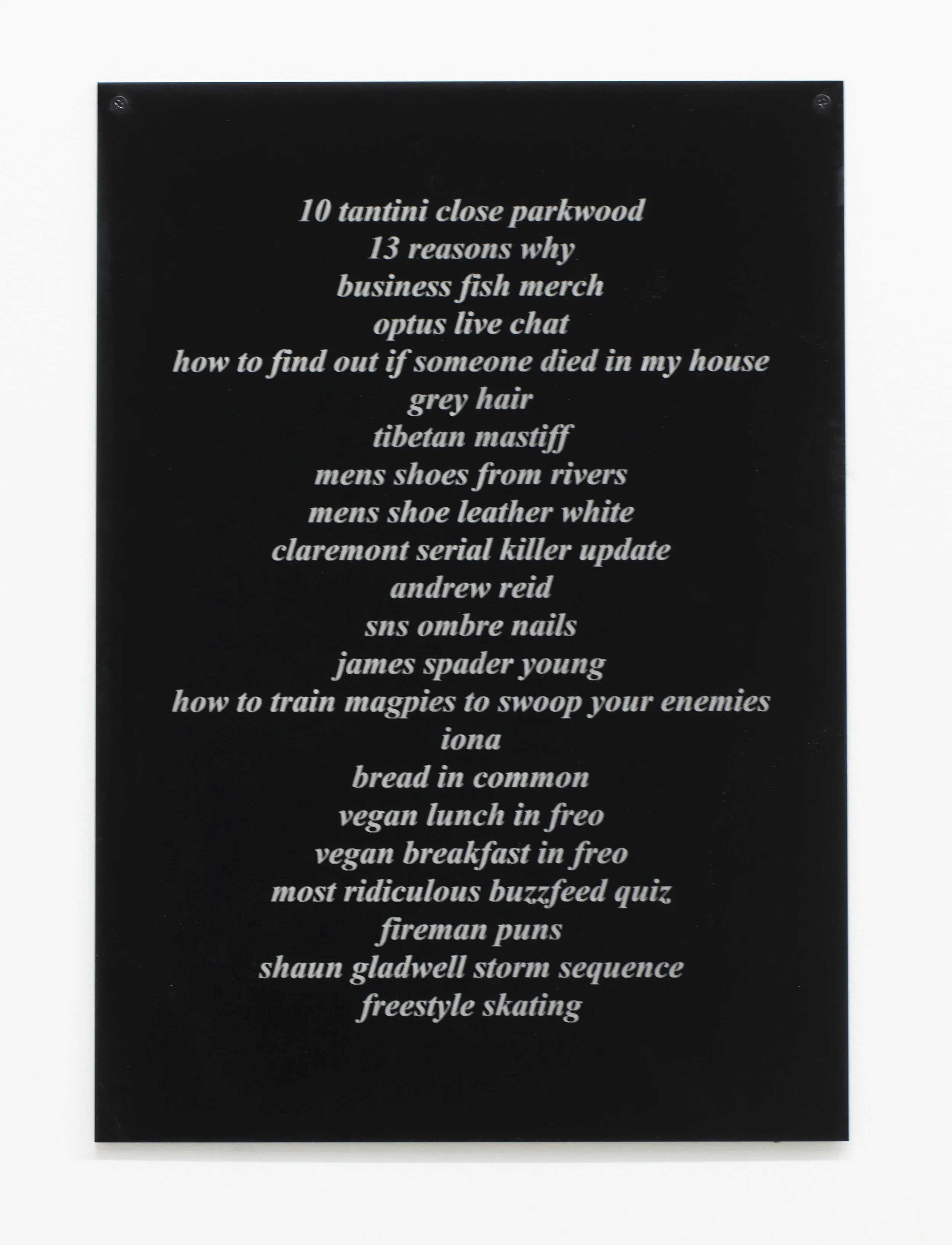 Google Search History 16 2017 Laser etched acrylic Photograph by Bo Wong