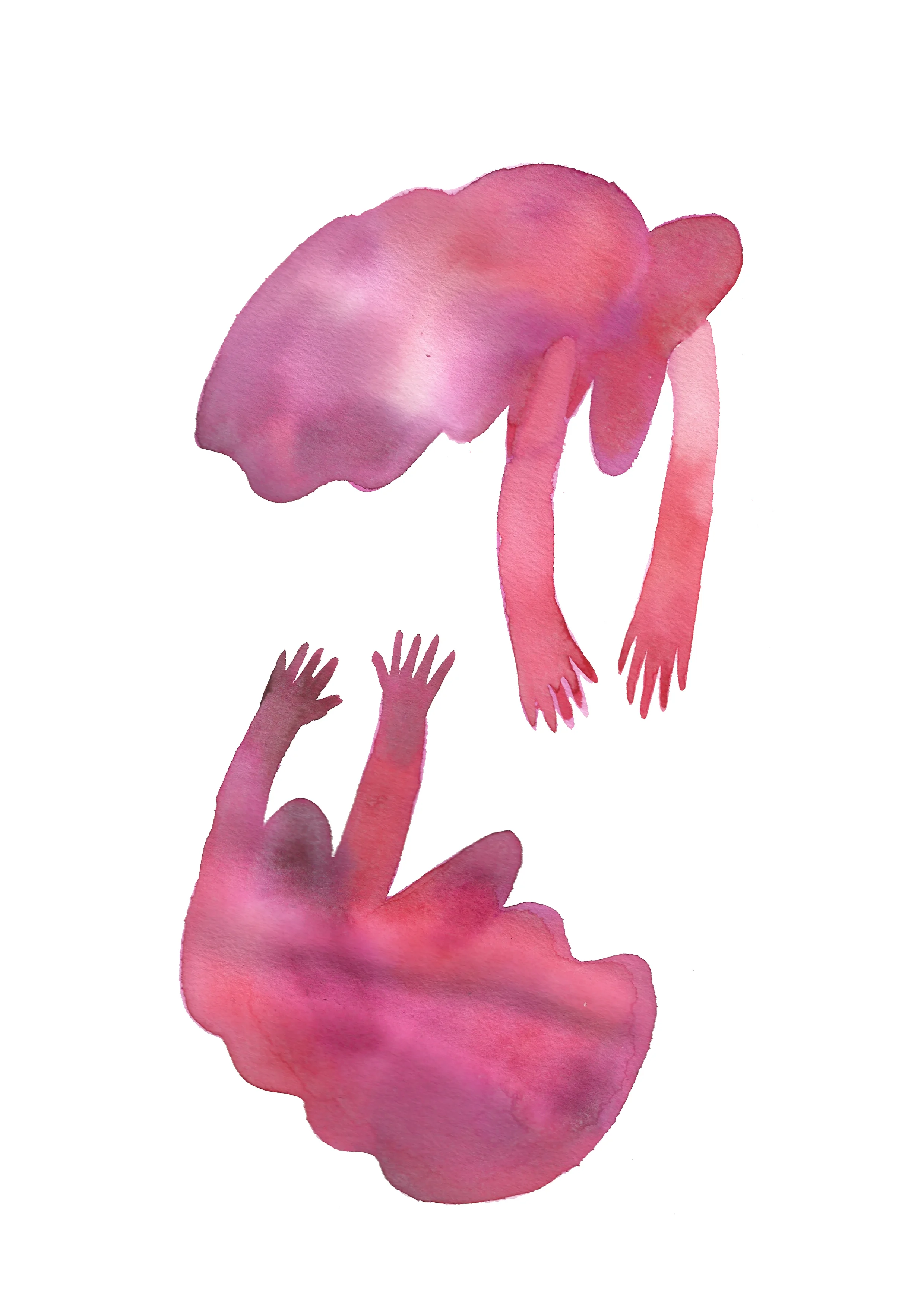 Extra Gorgeous/Big Fat Fuck:Reaching to Reconcile 2018 Watercolour on St Armand Canal Paper