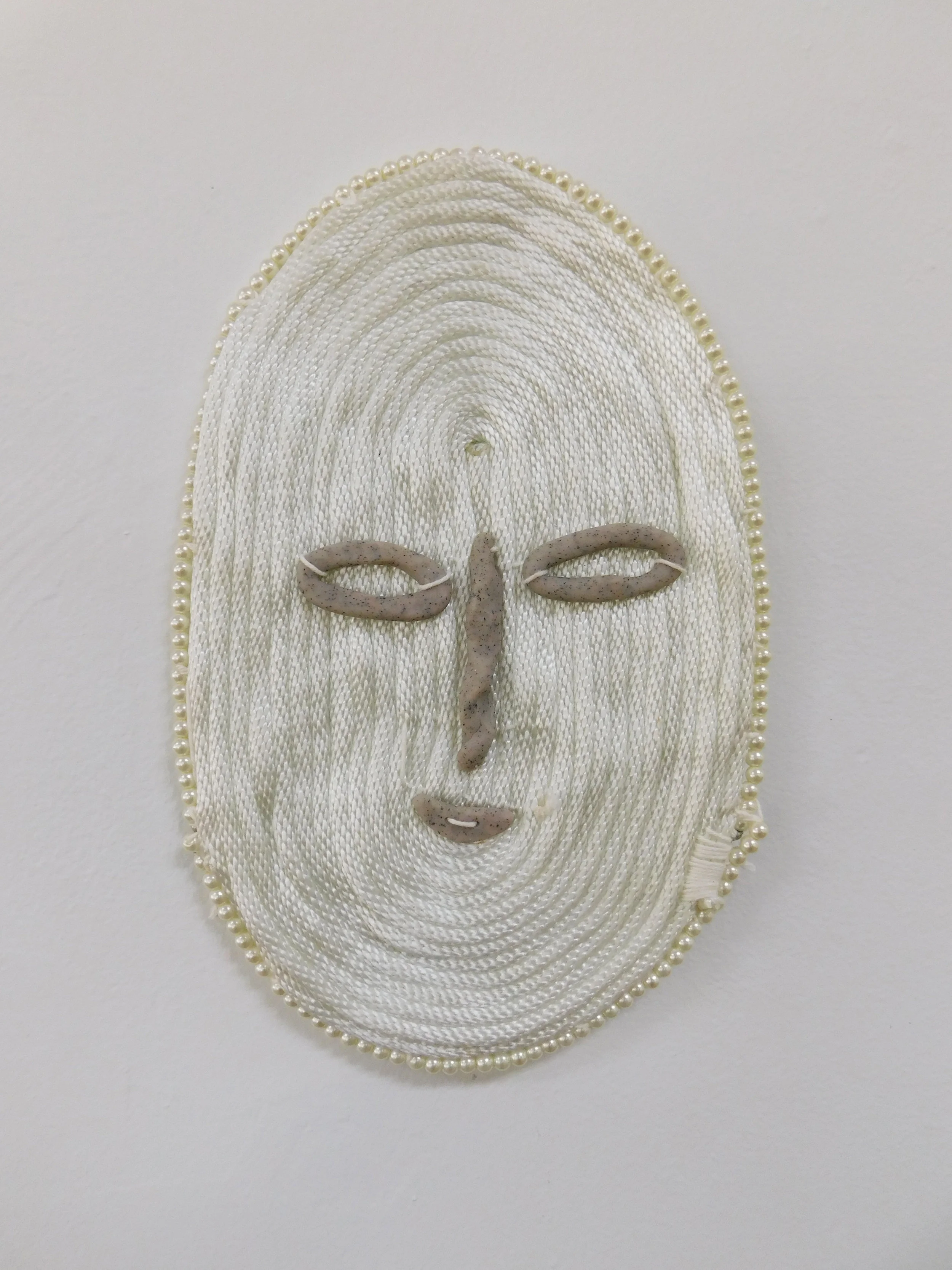 Jake (haunted by) , 2019 Bondage rope, acrylic beads, polymer clay