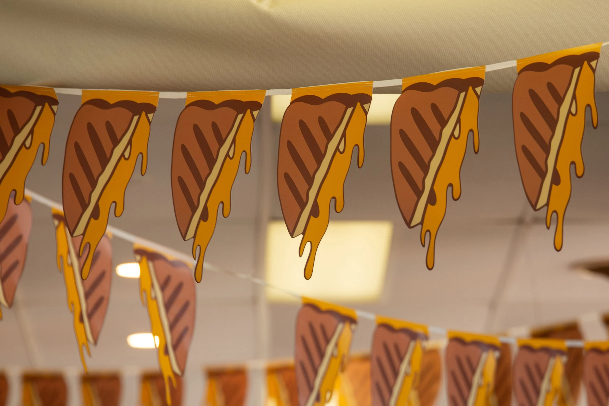 Custom designed bunting for the dairy pavilion 
