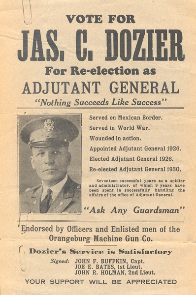 James C. Dozier, election broadside, public domain image