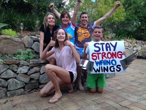 Chris and the rest of the Thomas Family showing their support for Waino who was racing Kona last year.