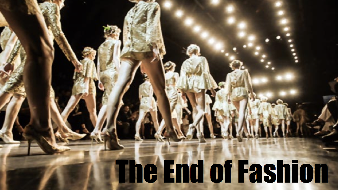 Заглавная страница лекции The End of Fashion, которая была прочитана 15 июля 2015 года в Высшей Школе Экономики.