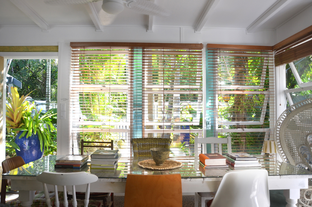 The dining rooms looks out to the nature reserve across the street