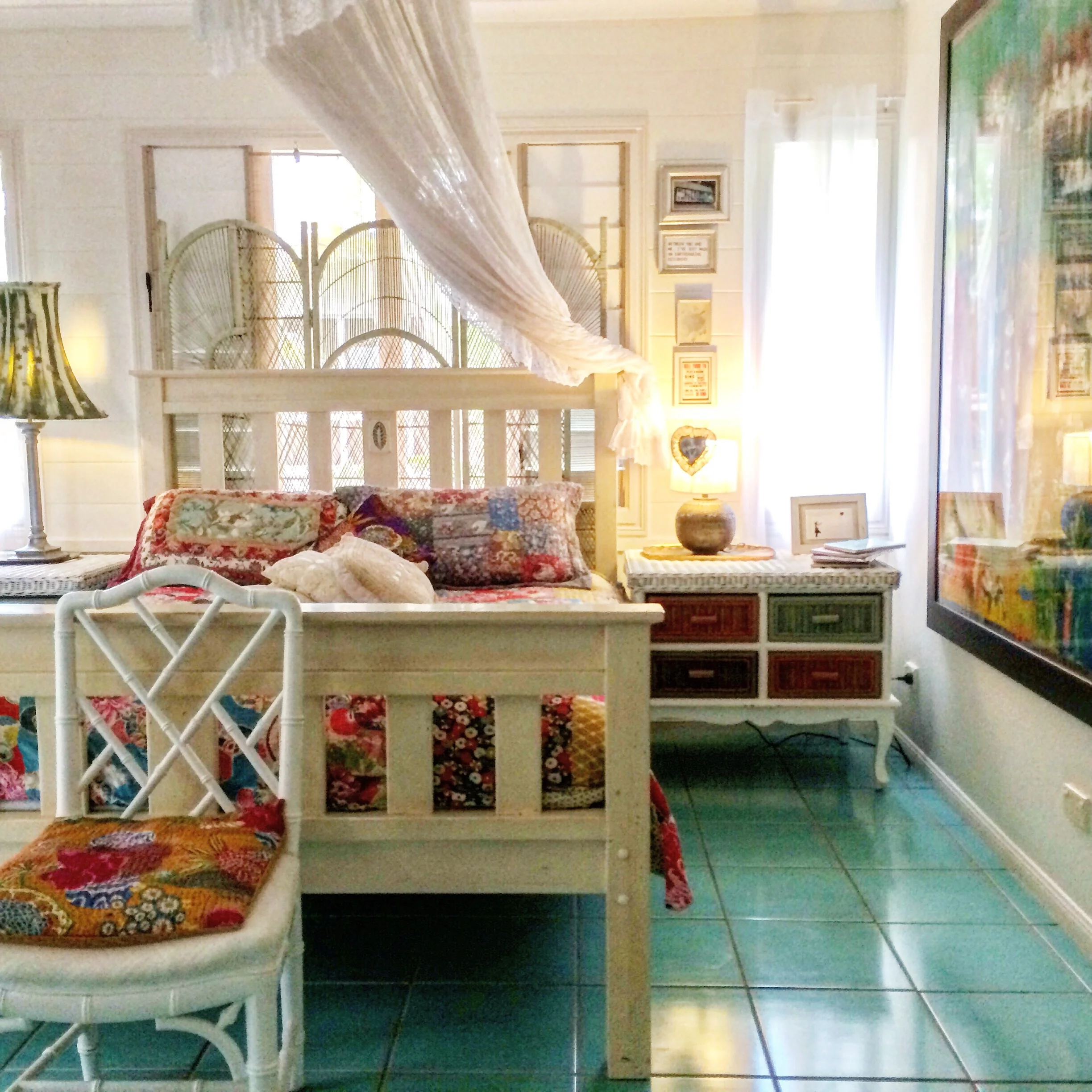 The bedroom at the artist cottage