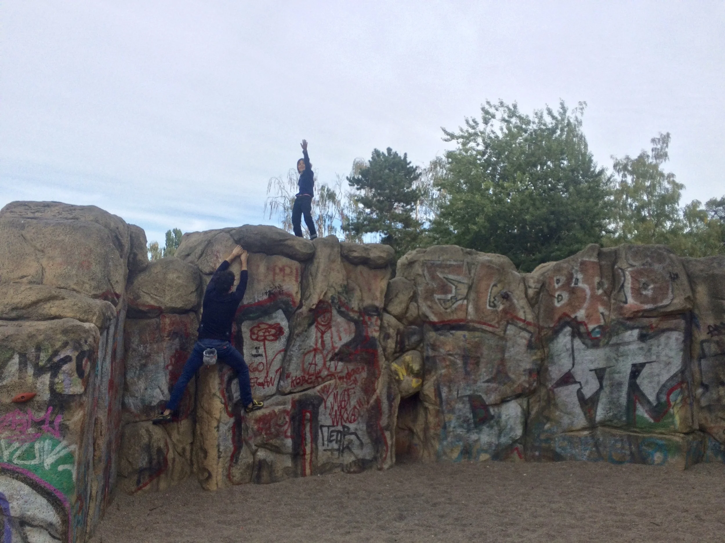i had the best view. I climbed on the rest of the rock. Half way there was a big jump and I didn't jump it because I though I would hurt myself.