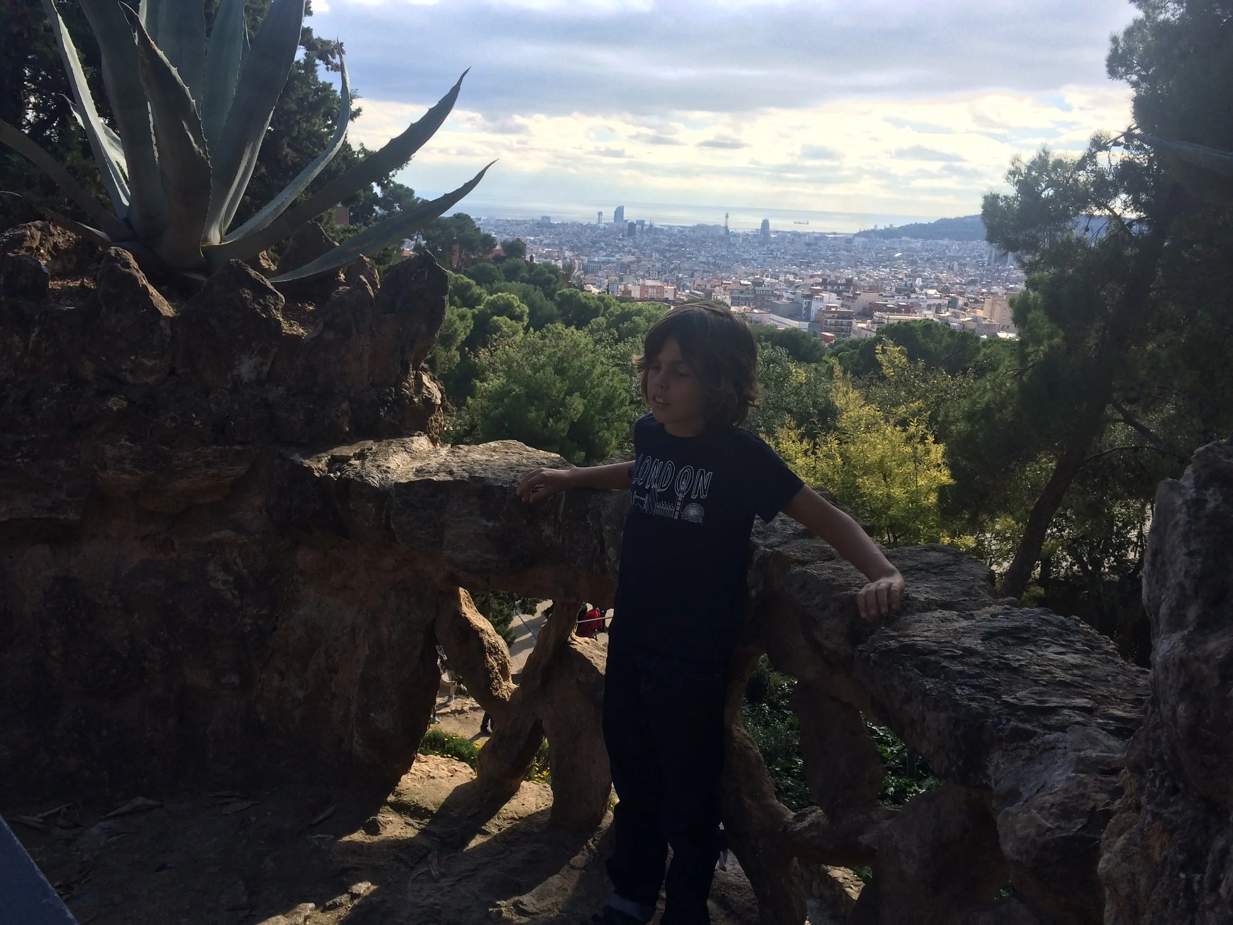 this is another building of gaudi's and this is were he lives his house looks like a palace.we went in and it looked very modern but there was another house as well what looked weird .