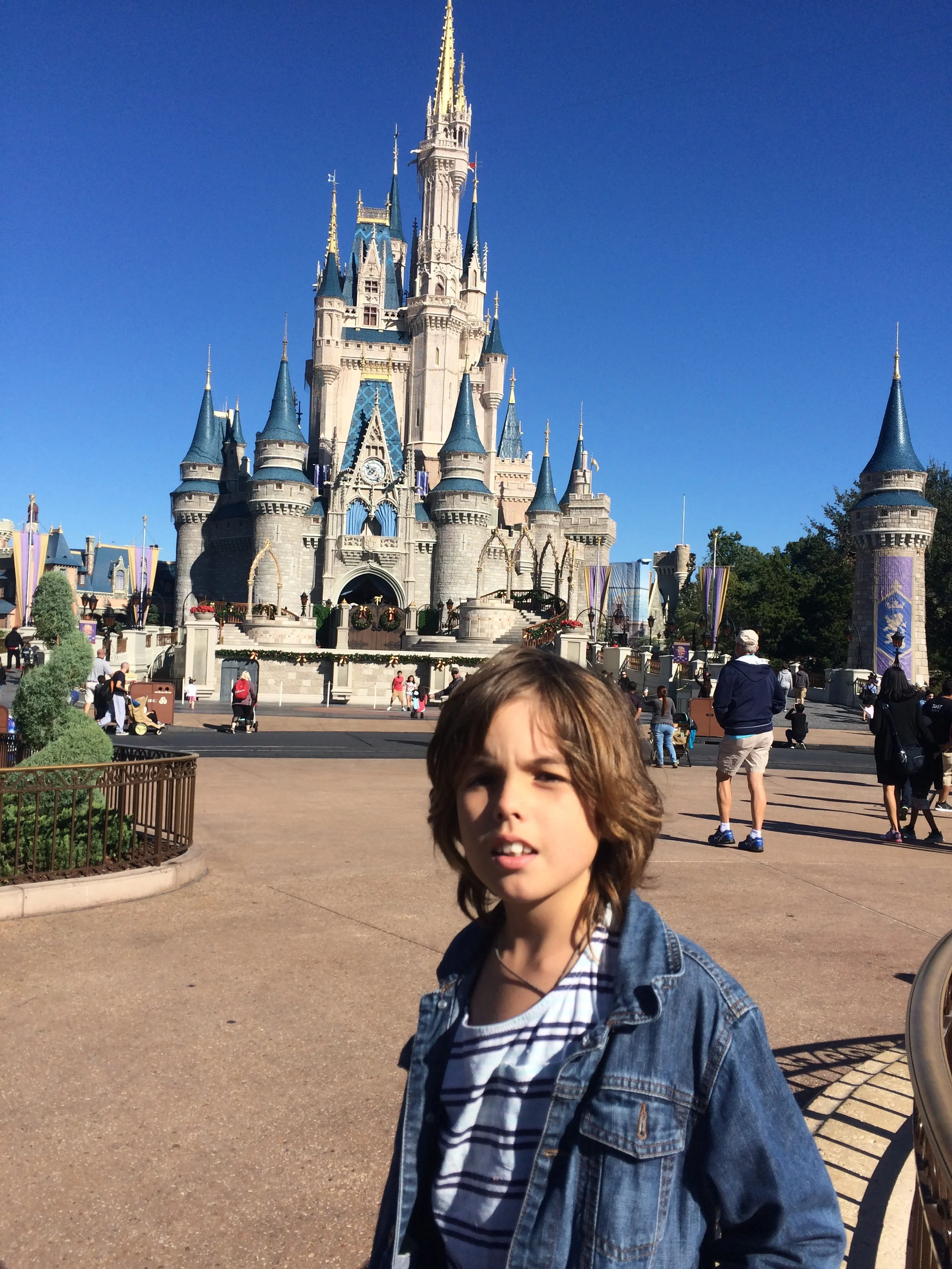 when we were going to disney i was so excited and had butterfly's in my tummy. but we had to go on the ferry to go to the magic castle there was a lot of people because it was Saturday. it looked amazing .