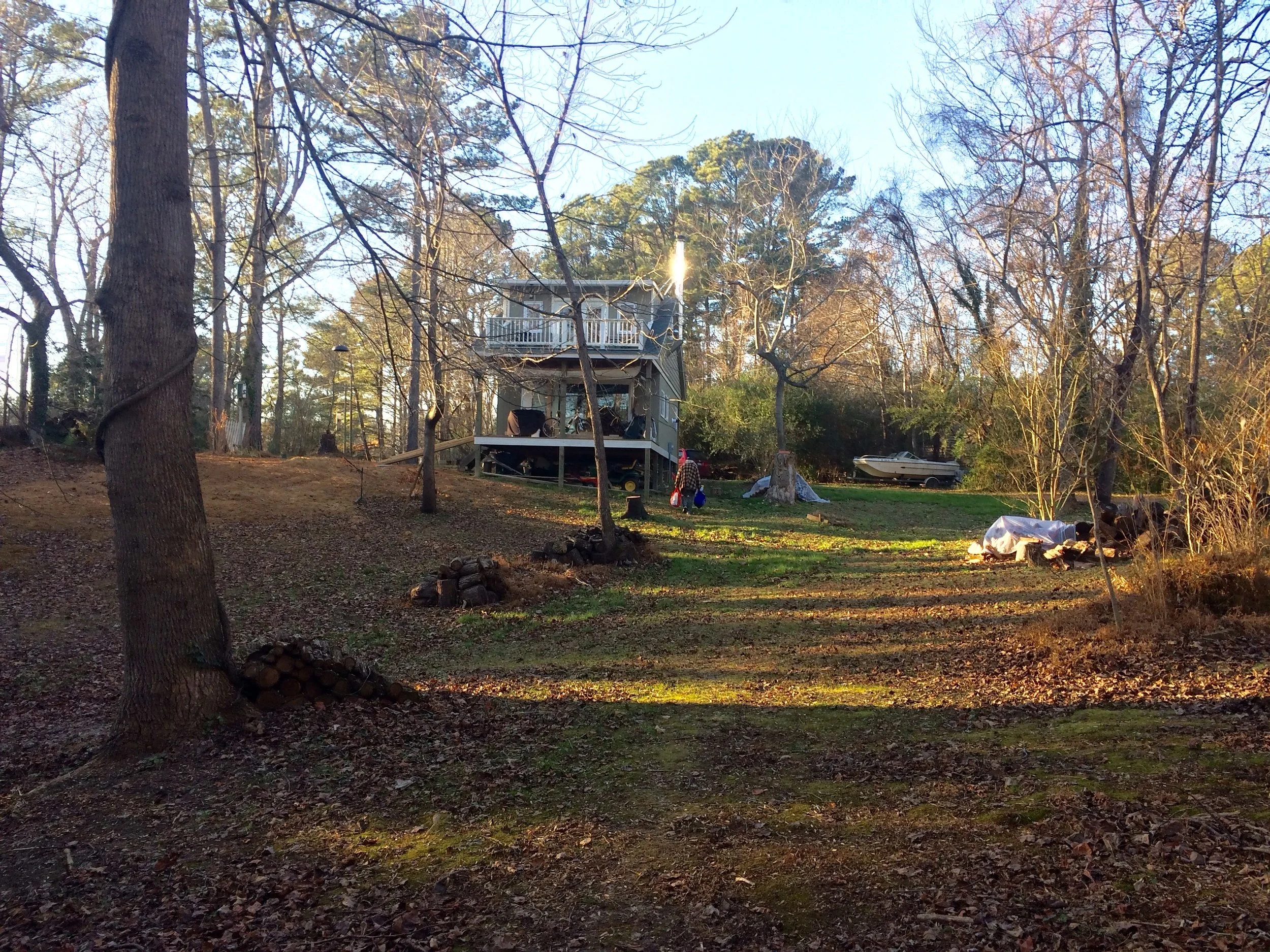 grandpa also built this as well but grandpa is still building it. It was freezing but i like it . Down stairs is a work shop for grandpa to build things which would hard and up stairs is where they sleep.
