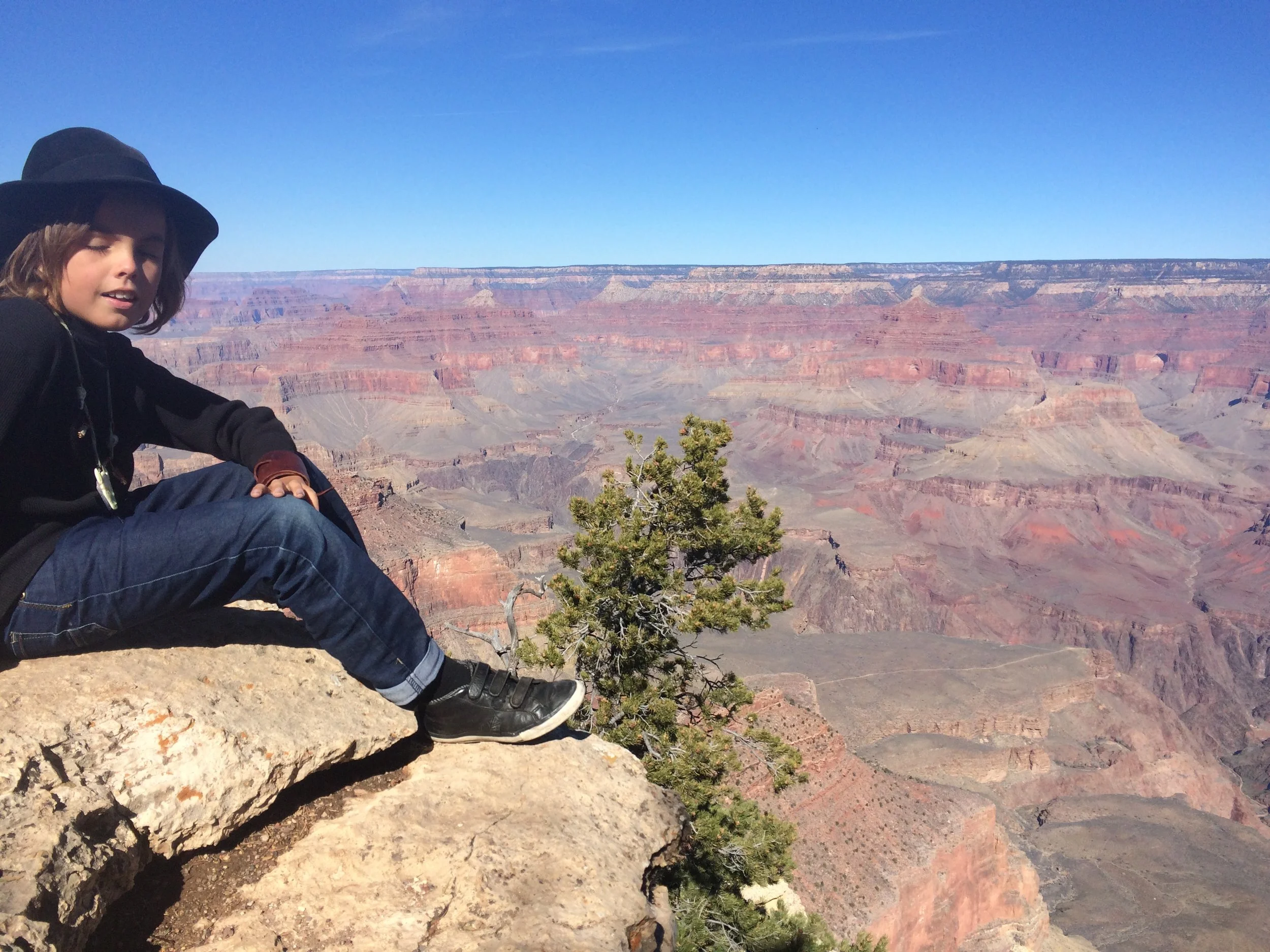 also you probably already knew i had this hat on my head for this whole time that's because Kathelin gave it to me i sill got it with me. The grand canyon was amazing. It was huge. The best part of it was seeing all of the different types of rocks that formed over millions of years. We walked along this trail that had polished all of the rocks. It was so beautiful. 