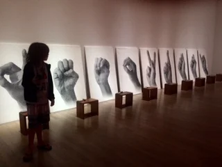 we went to a huge exhibition about Asia, and it looked and heard awesome we had head phones learn about the pantings.