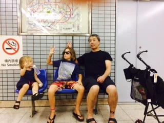 This is in the train station. The trains come every minute or so. There is lots of different lines, so you get on a few trains to get to where you want to go.