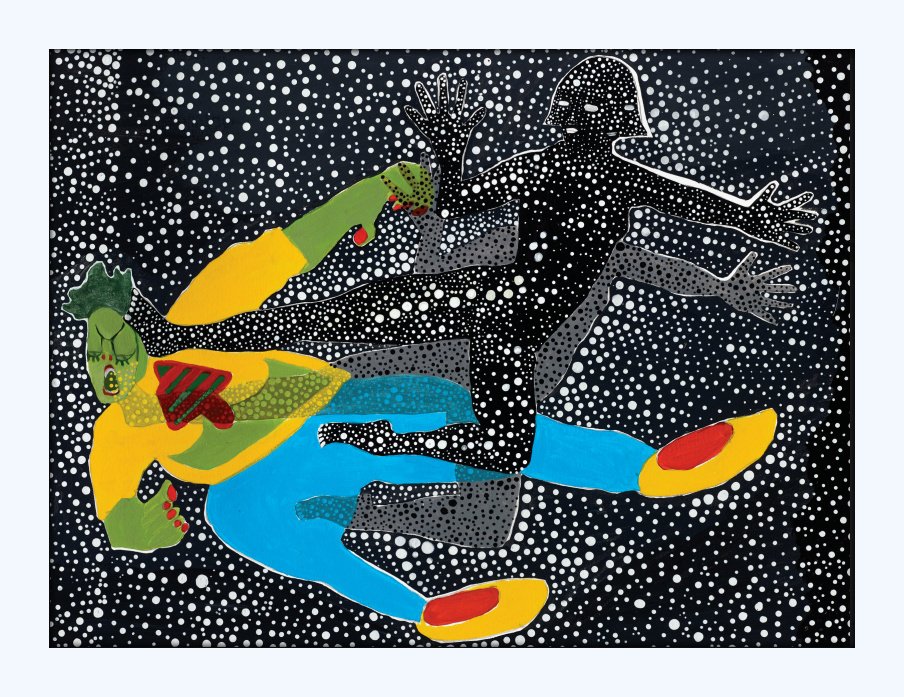 "Spacia Tanno - A Dream That Became a Reality and Spread Throughout the Stars." Acrylic on Paper, 2015 18 X24 inches.