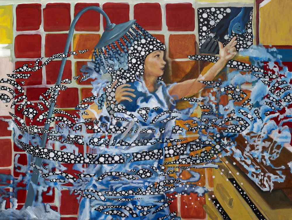 ”To Fly Would Be A Great Adventure”: Acrylic on stretched canvas, 2015, 36X48 inches.