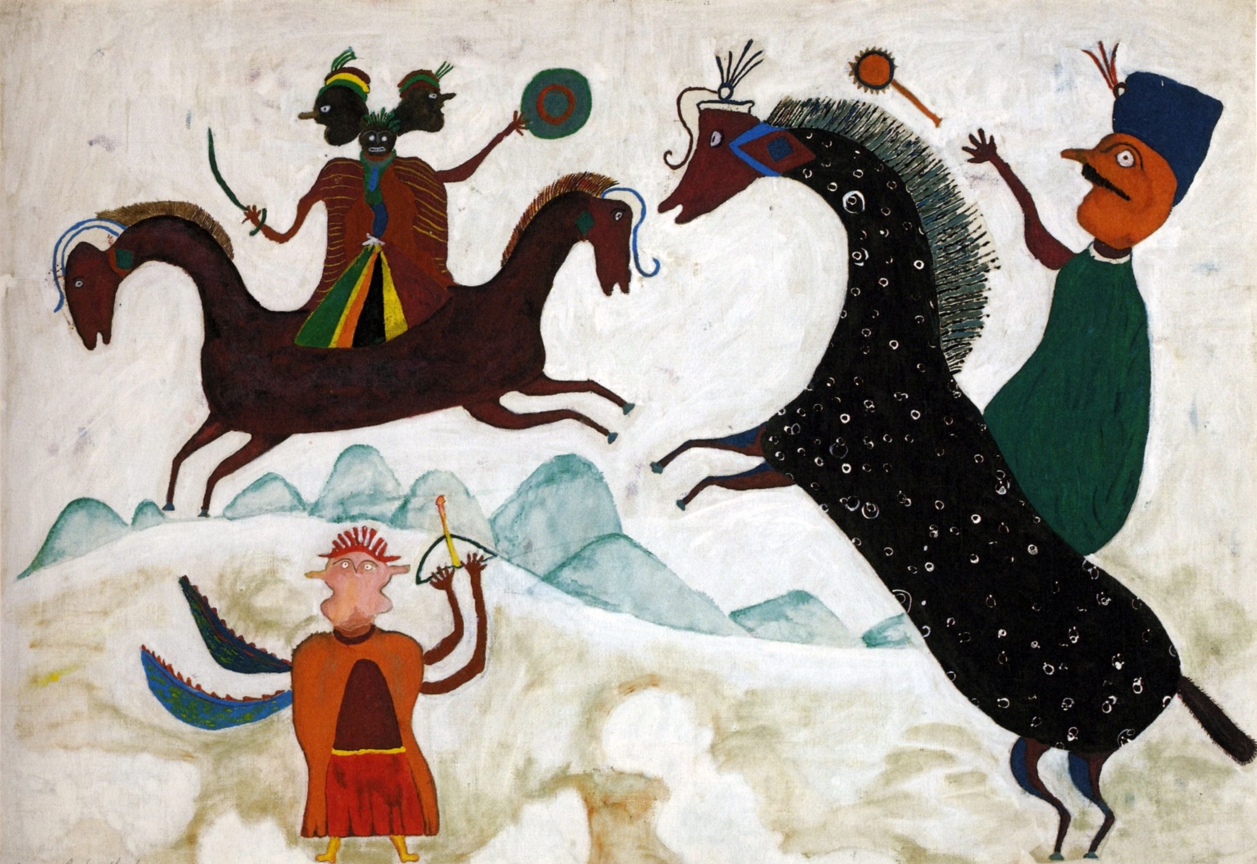 Ilija Bosilj Bašičević Prince Marko and the Three-Headed Arab, 1959 Oil on canvas.jpg