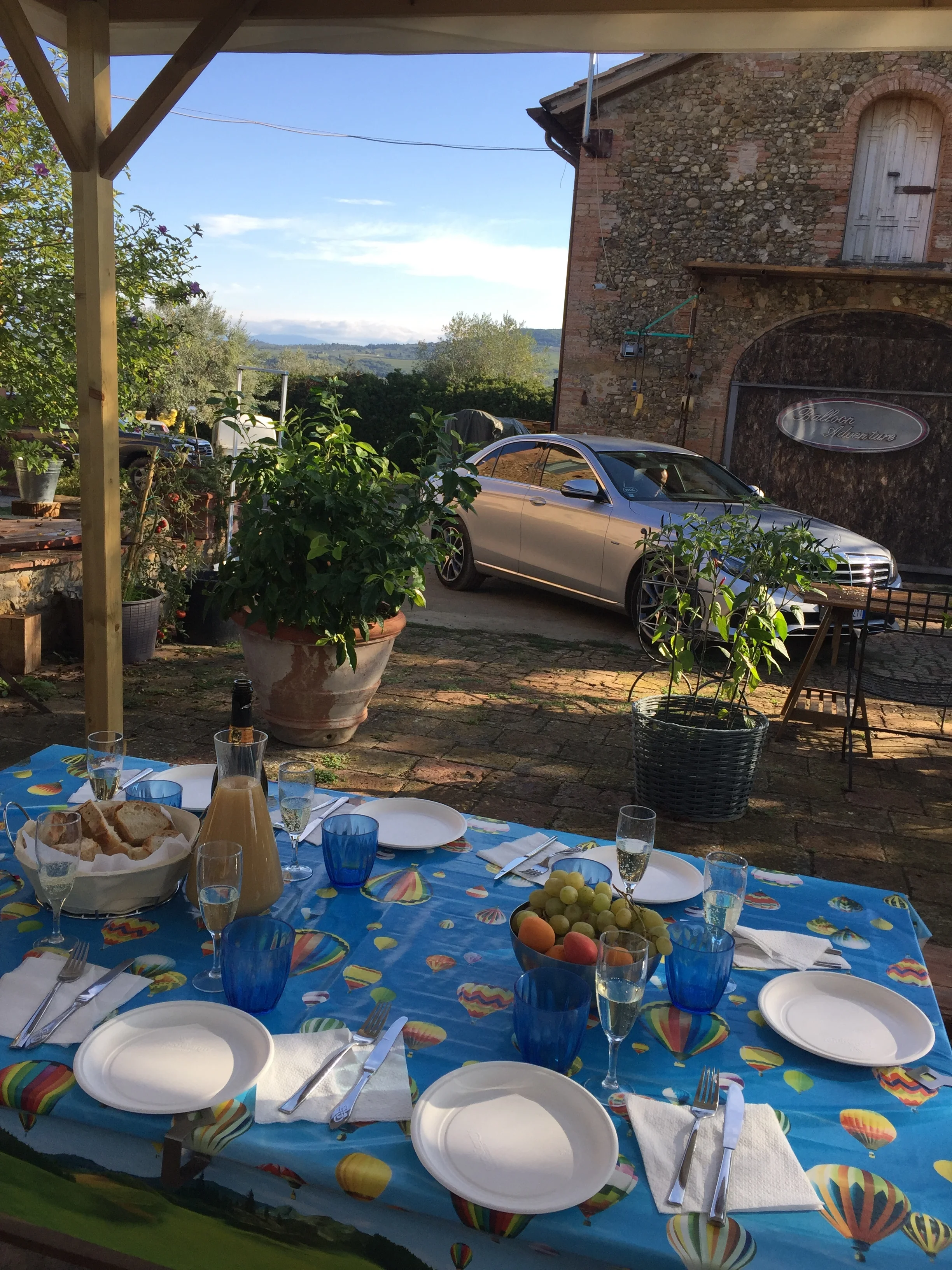 The breakfast in the yard!