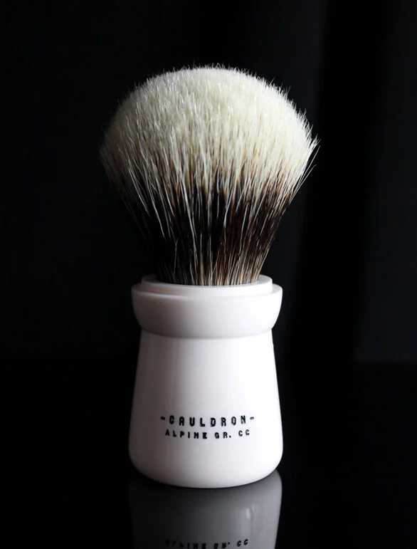   Cauldron in Sagarmatha (ivory) in a high polish finish with gloss black engraving.  