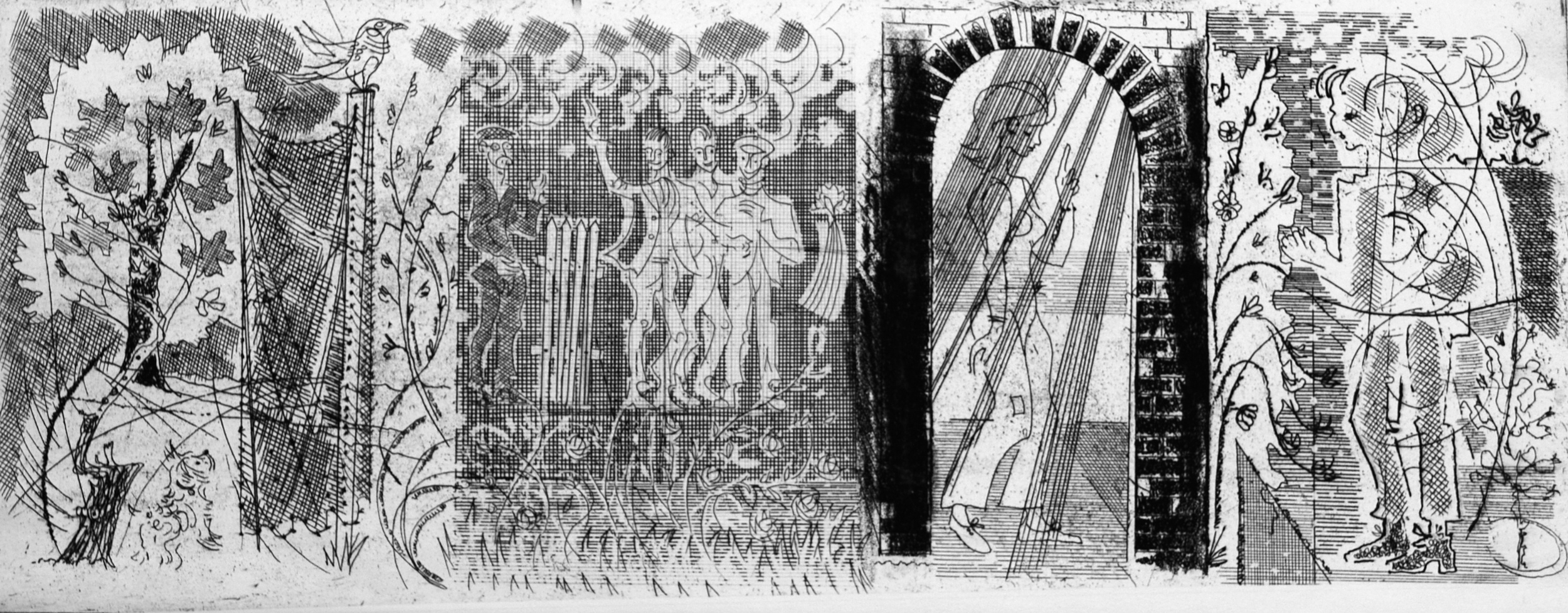  Frieze of Figures, late 1980s Etching &nbsp;50 x 20 cm 