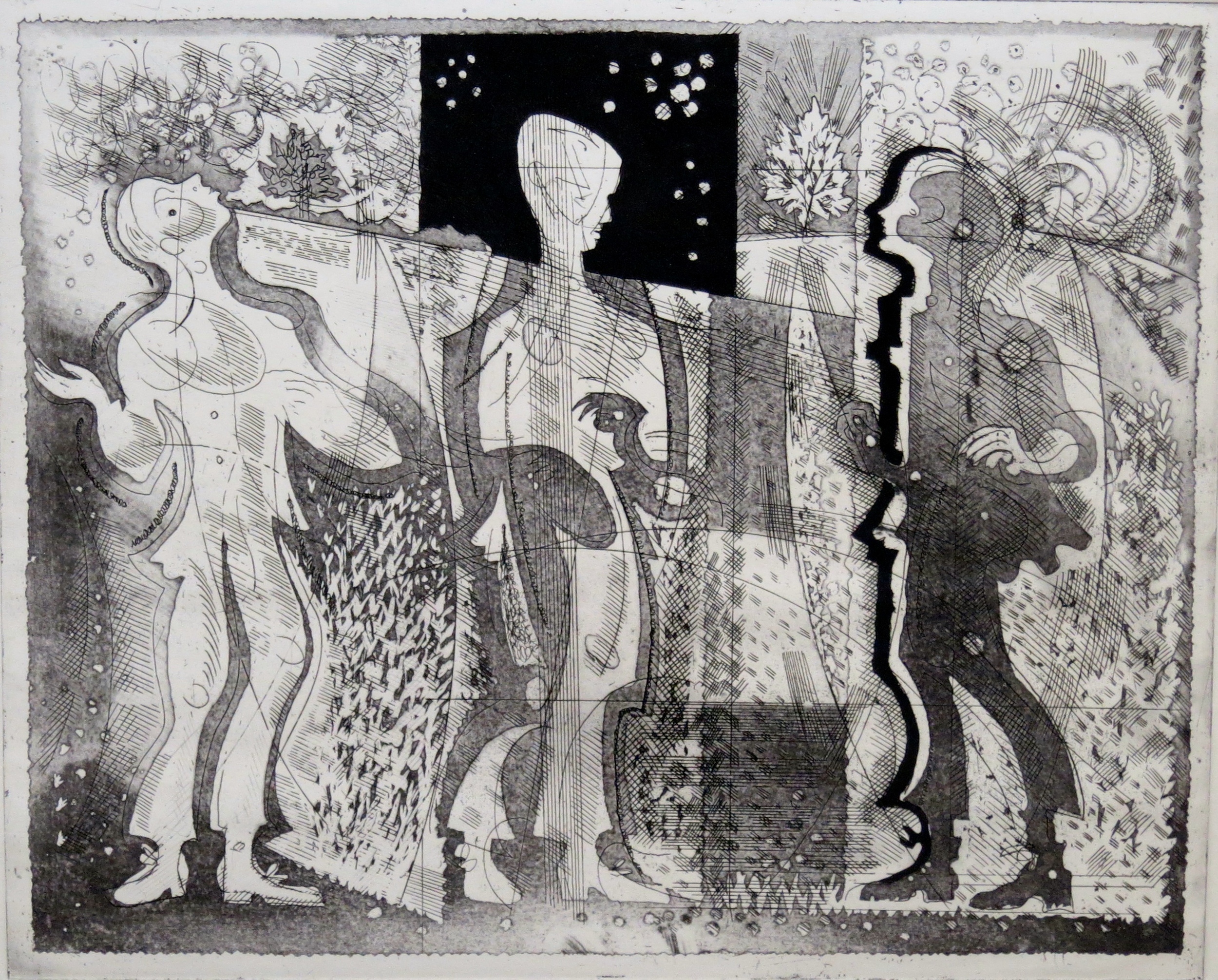  Three Figures, c1985 Etching 31 x 38 cm &nbsp; &nbsp; &nbsp; &nbsp; &nbsp; &nbsp;&nbsp; 