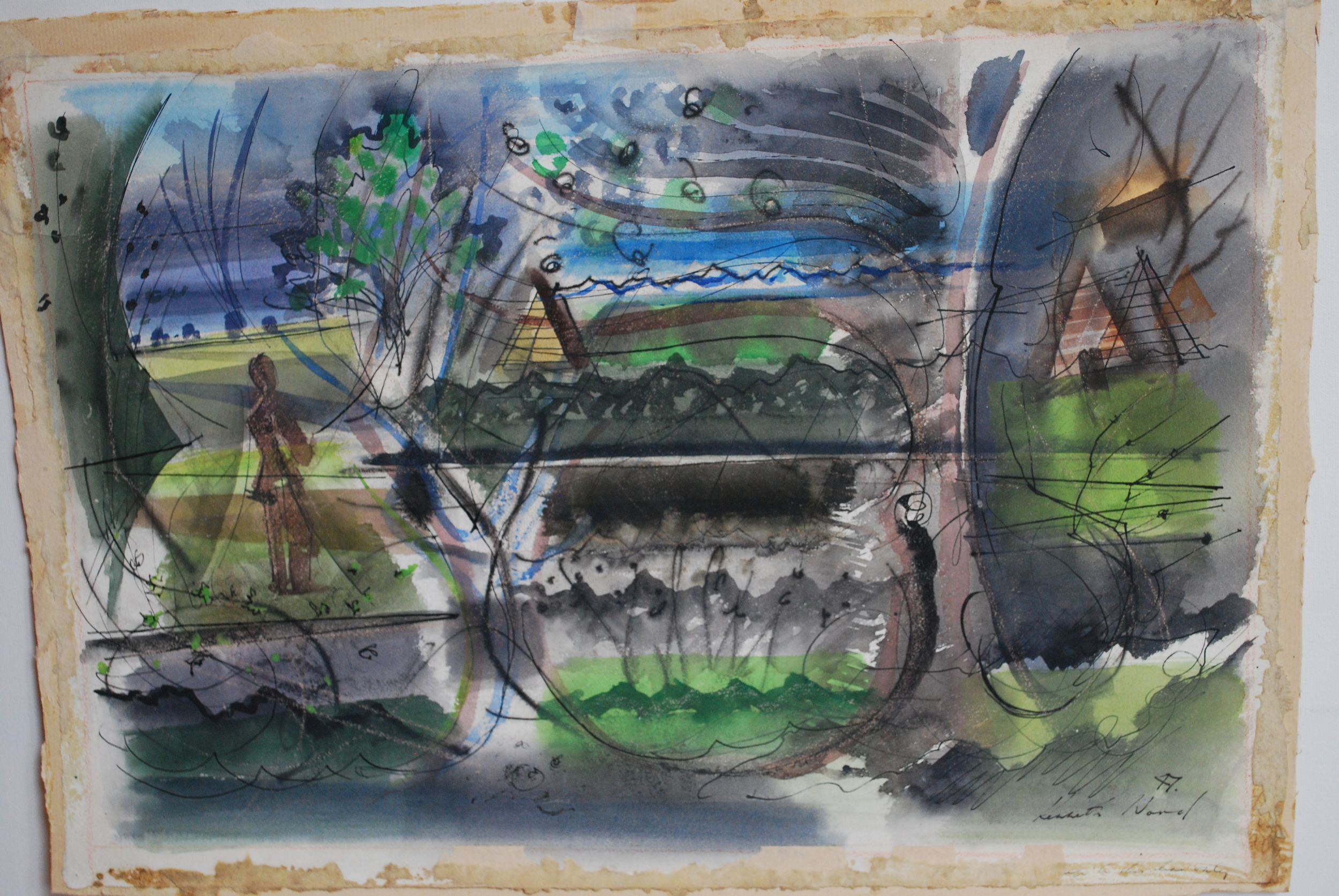  Essex Landscape,&nbsp;1947 Watercolour &amp; Ink, 54 x 38cm    