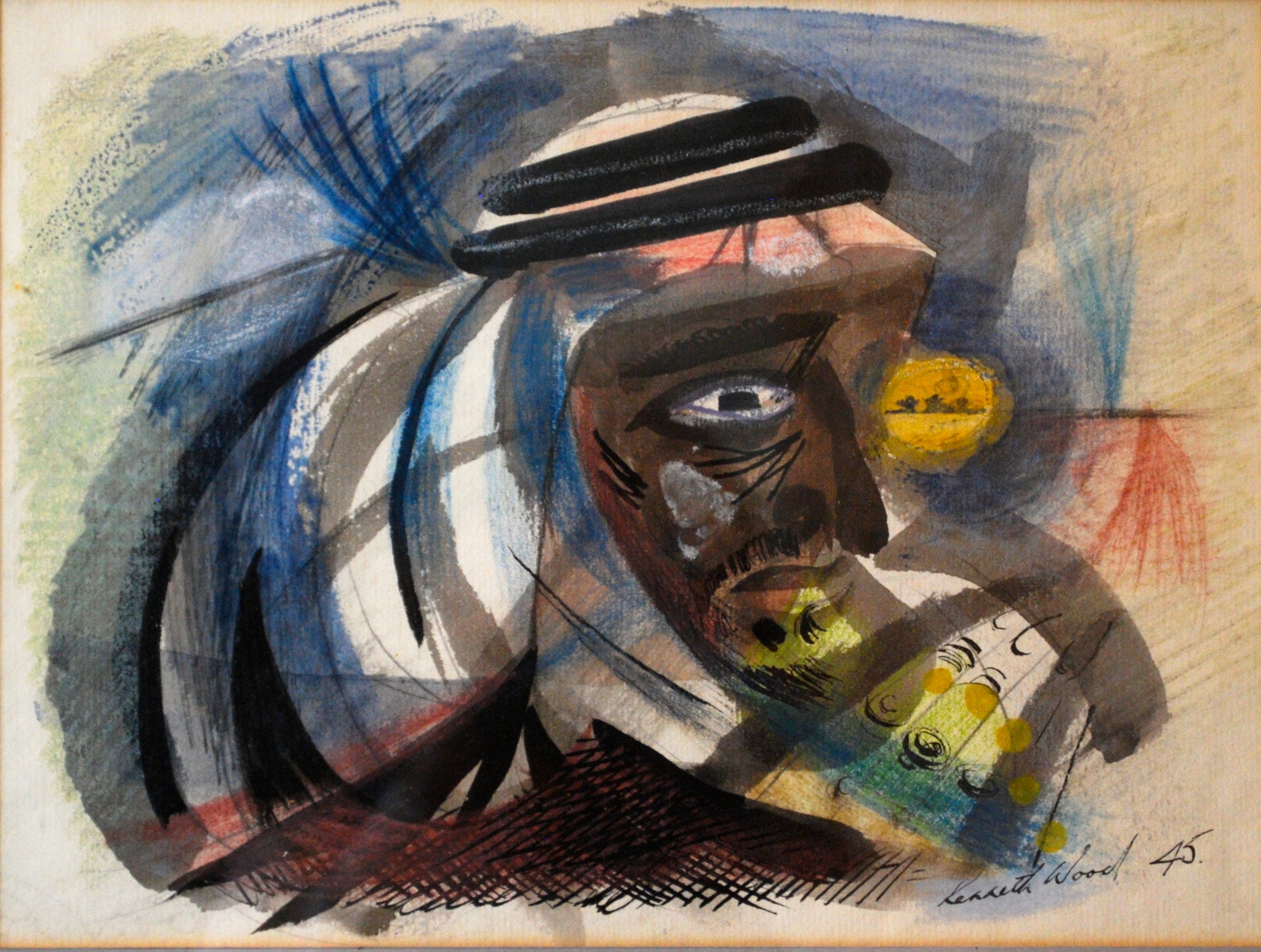  Arab Head, 1945 Watercolour &amp; Ink&nbsp;20 x 16cm 