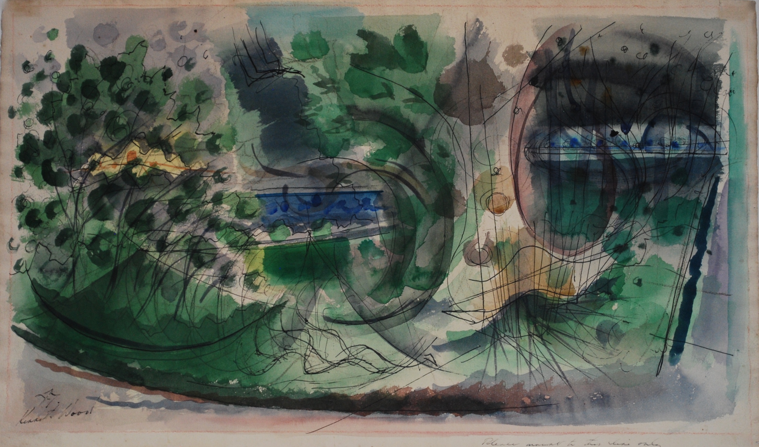  Landscape, 1947 Watercolour &amp; Ink&nbsp;&nbsp;56 x 34cm 
