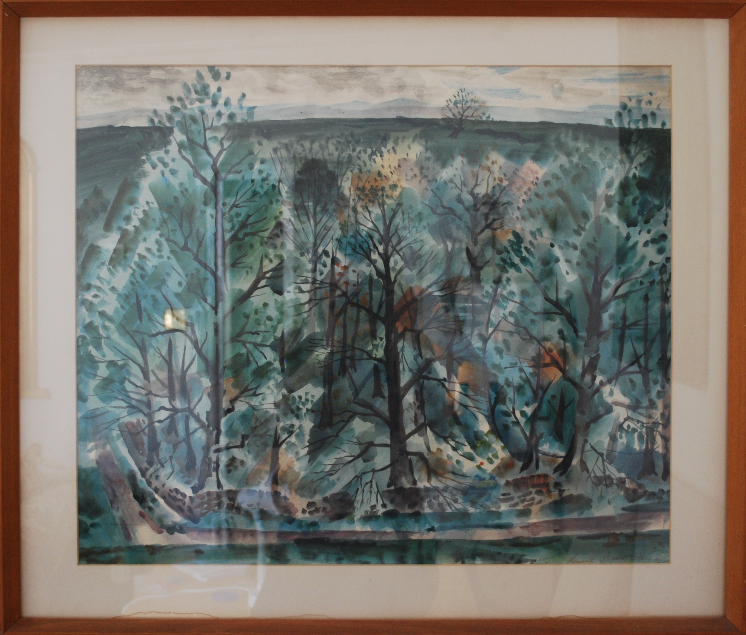  Wooded Landscape, 1938 Watercolour &amp; Gouache &nbsp;62 x 53 cm 