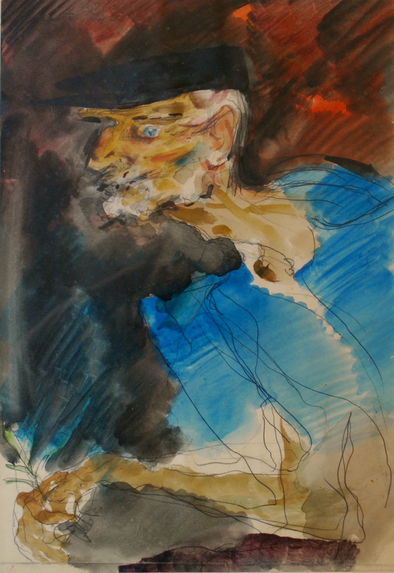  Mr Seaborne, 1943 &nbsp; Watercolour &amp; Pencil &nbsp;36 x 51cm 