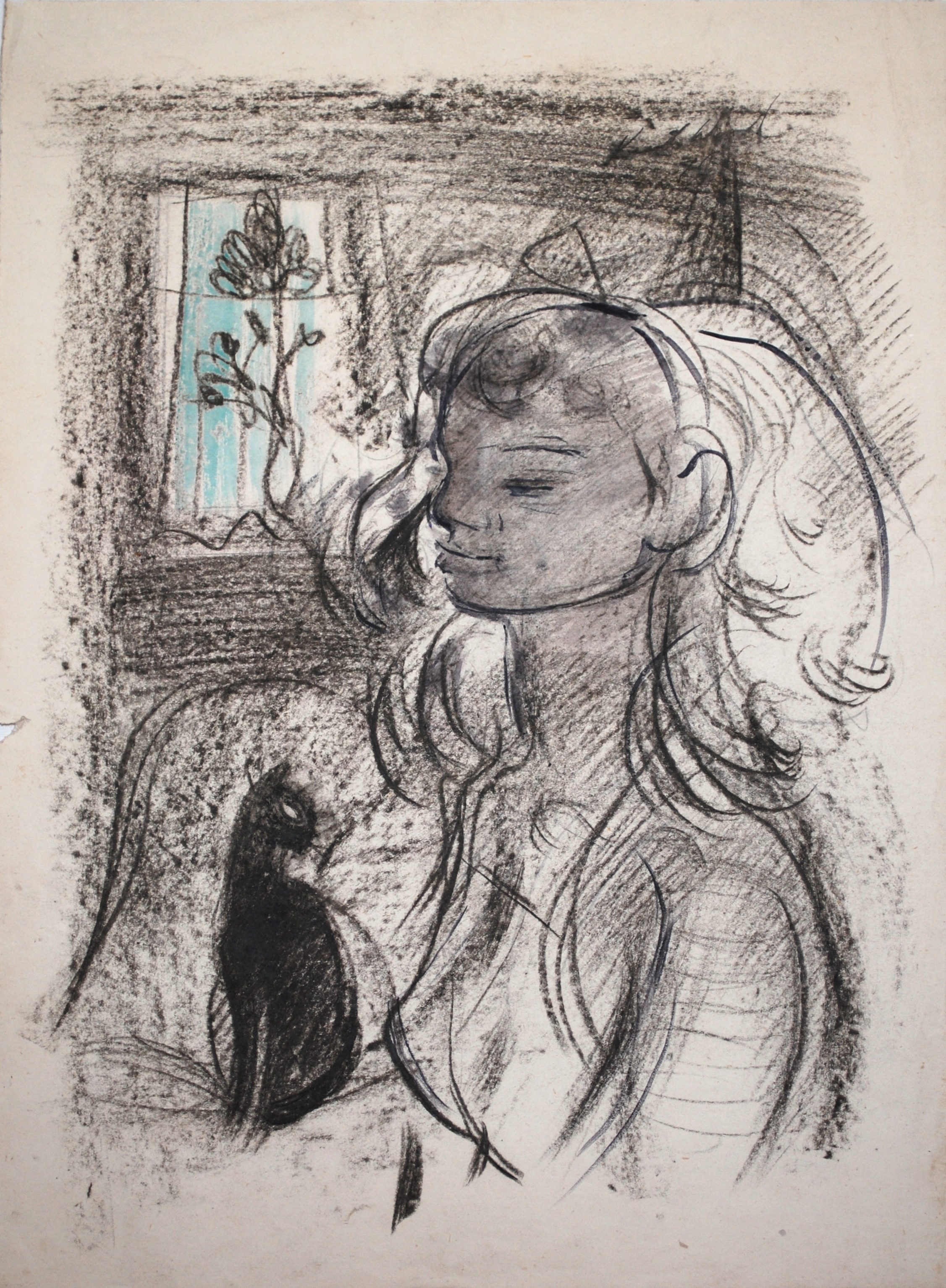  Anne Wood, 1946 Charcoal drawing &nbsp;33 x 44 cm 