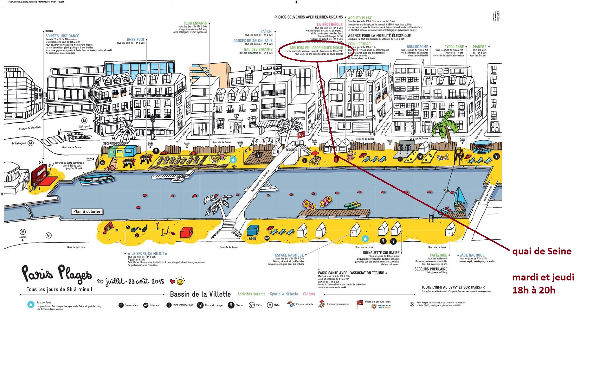 Bassin de la Villette - Quai de Seine - Mardi et Jeudi 18h à 20h