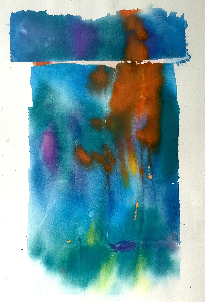 Blue Cairn 9 x 14” Gouache on Paper