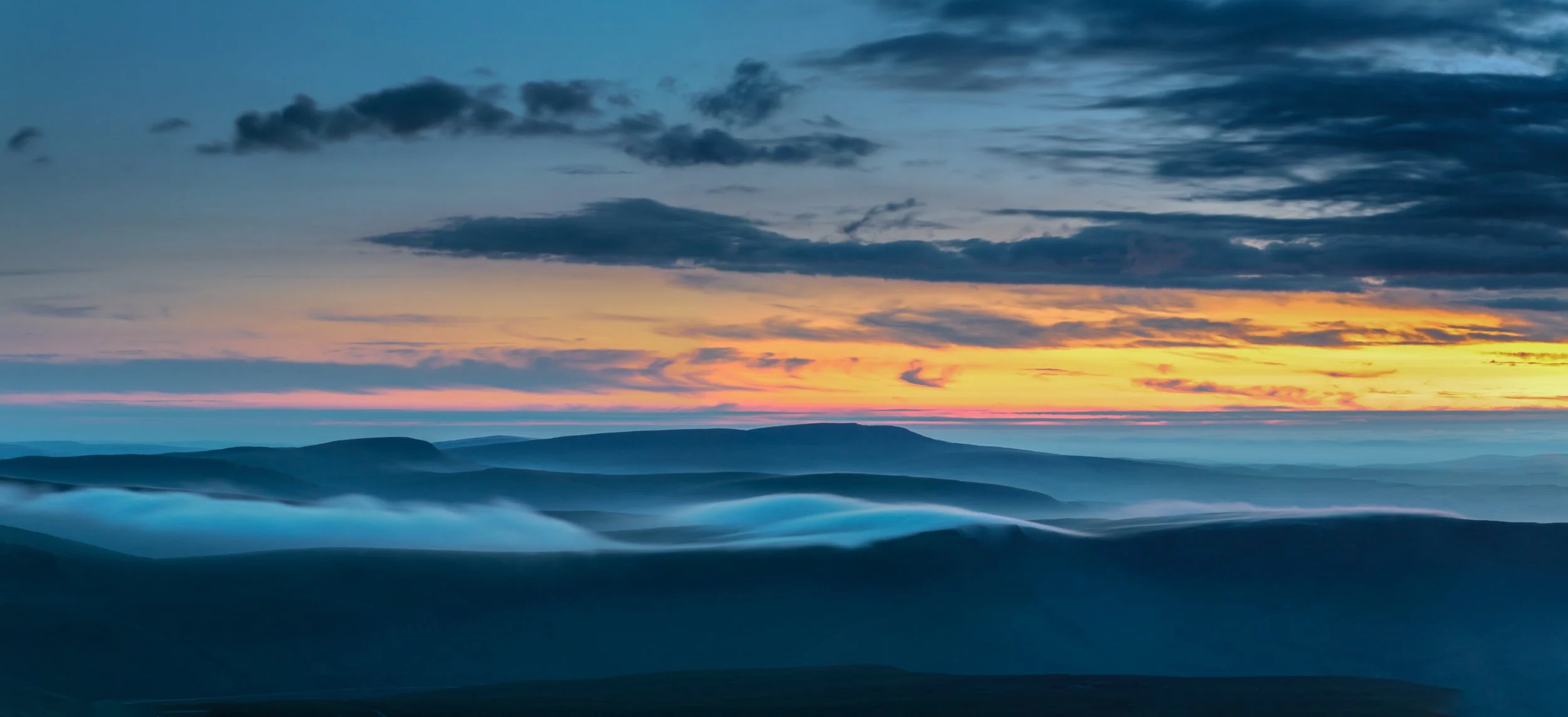 Breacon Beacon, Panoramic Sunset.