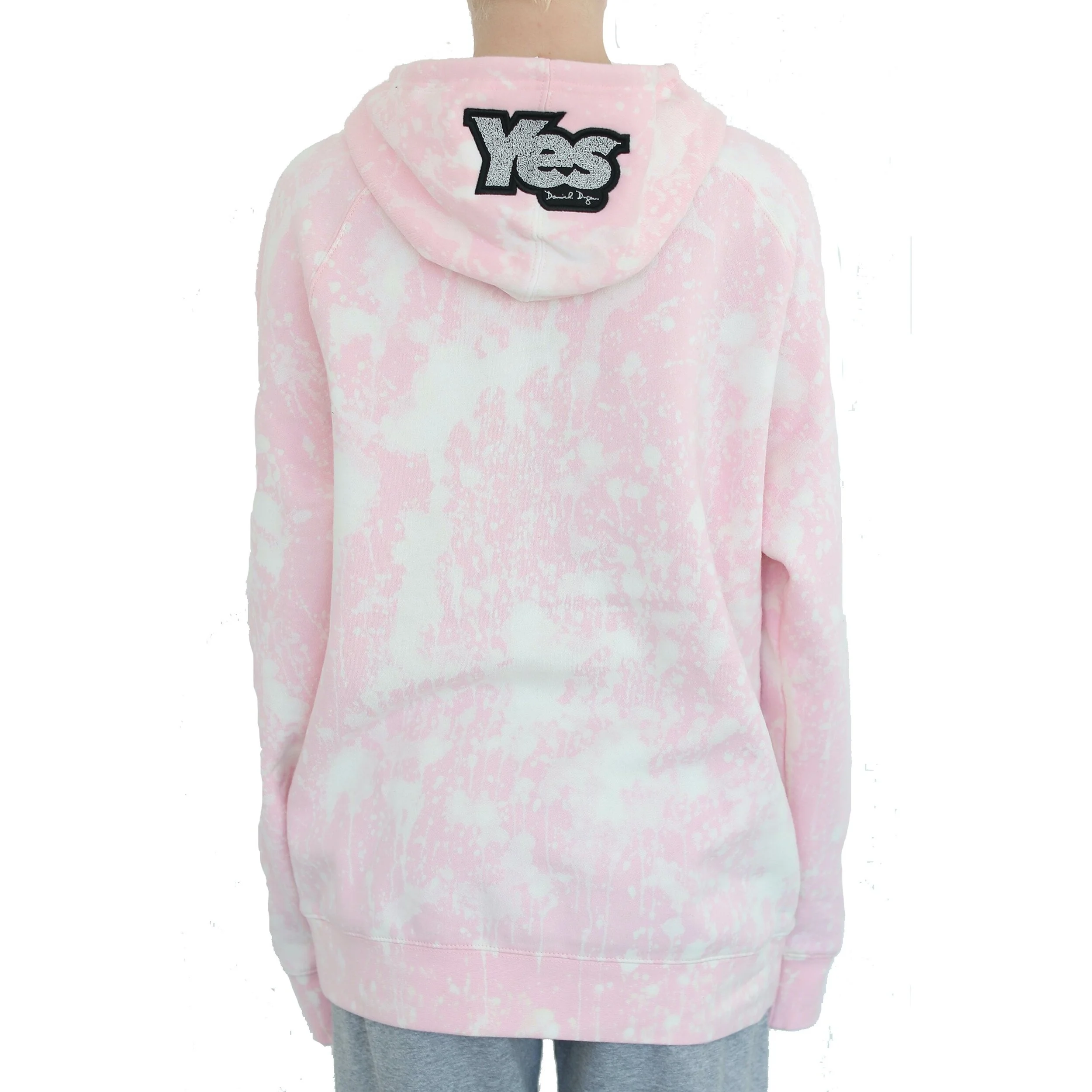 Yes Pink Hoodie Bleached - Back.jpg