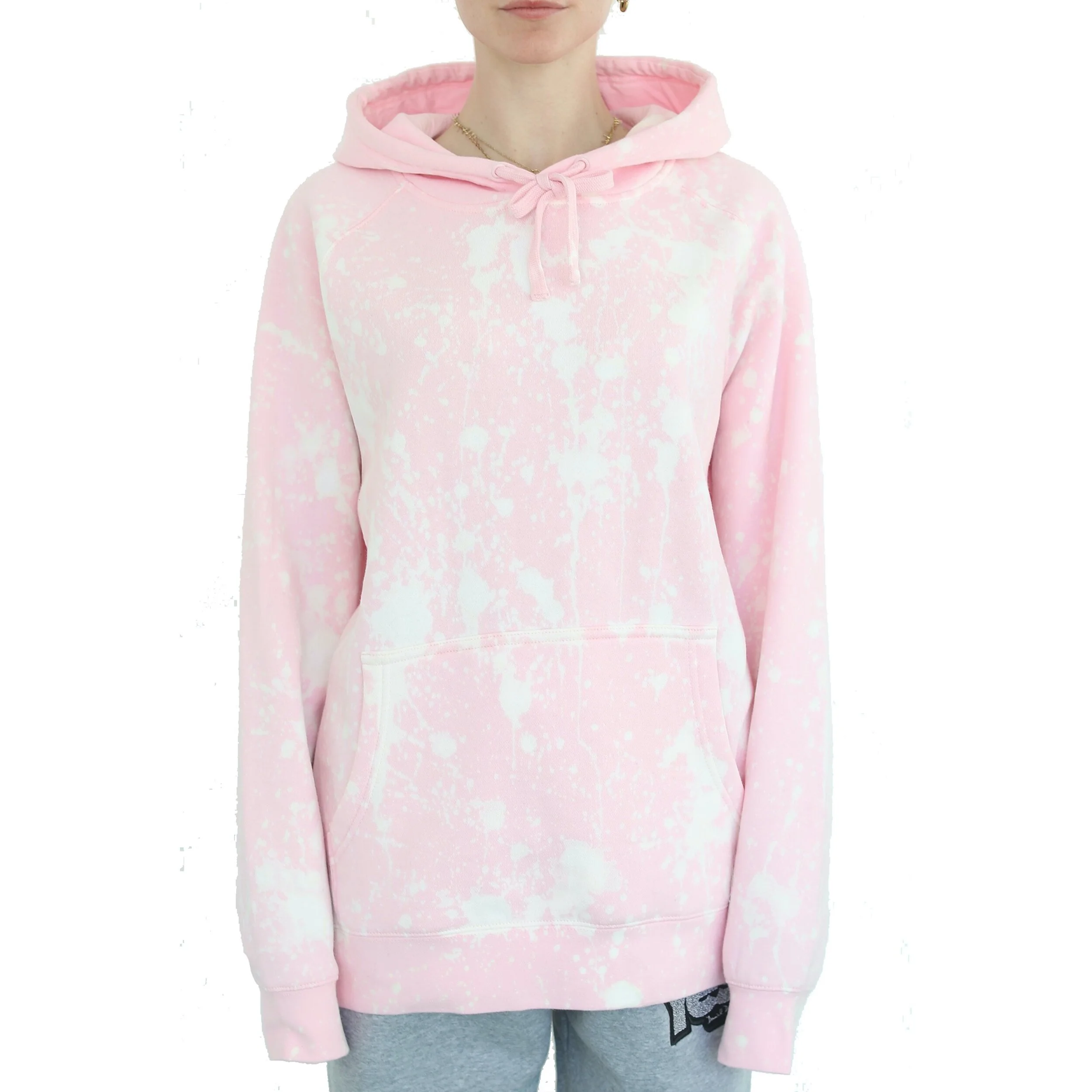 Yes Pink Hoodie Bleached - Front.jpg