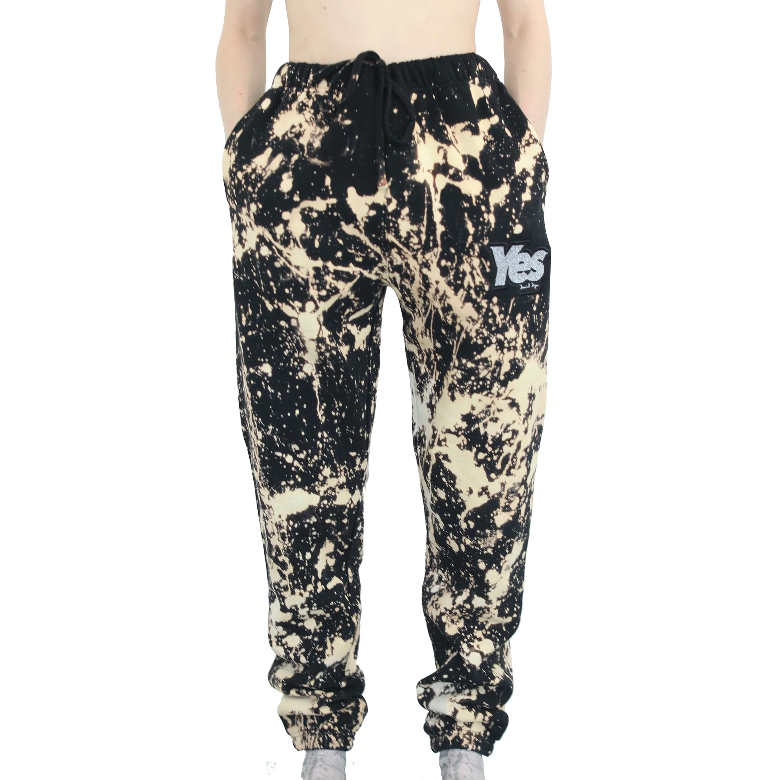 Yes Black Sweats Bleached - Front.jpg