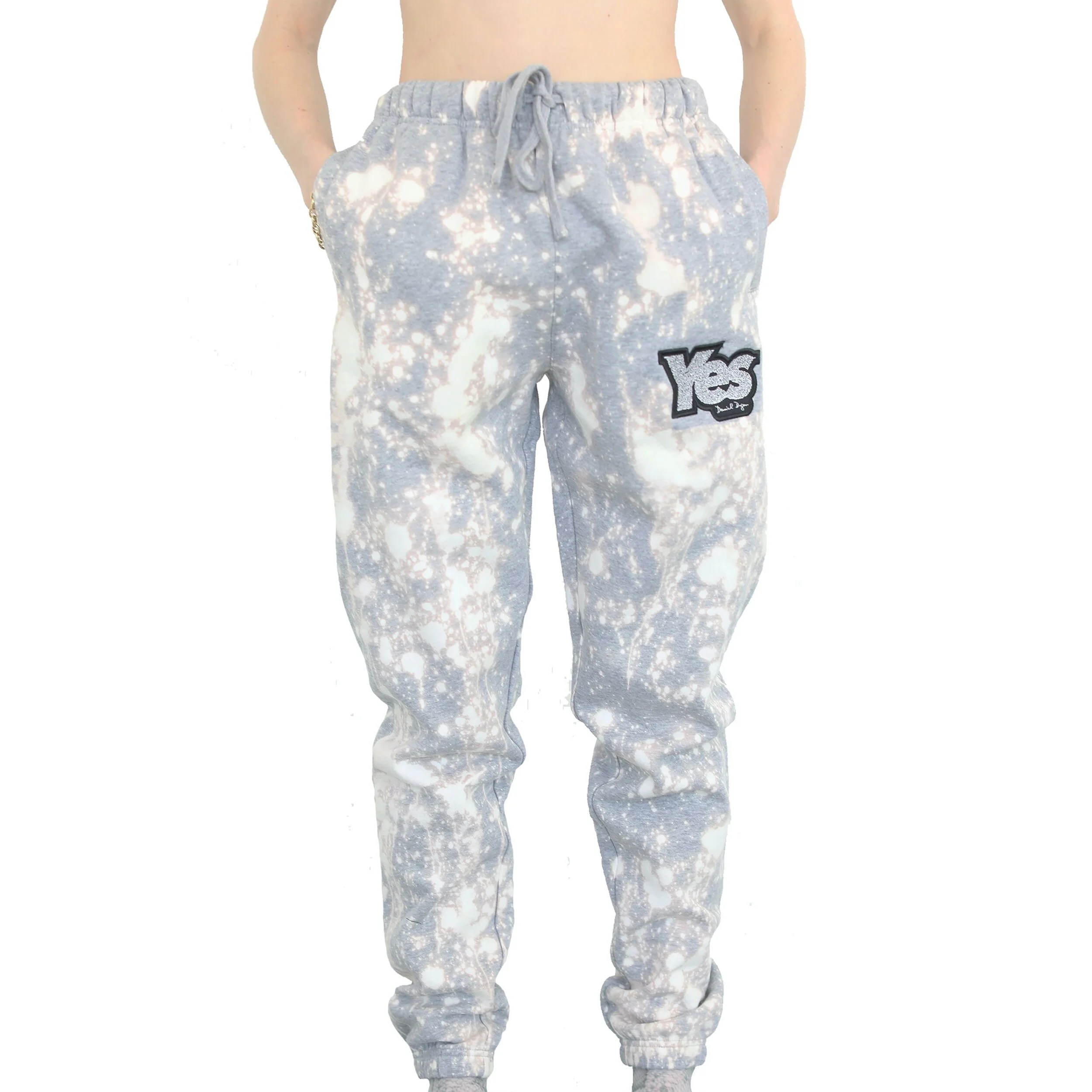 Yes Gray Sweats Bleached - Front.jpg