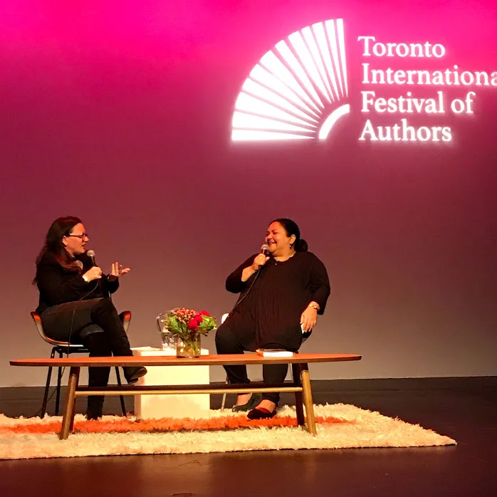 Left: Cherie Dimaline with Eden Robinson to her right