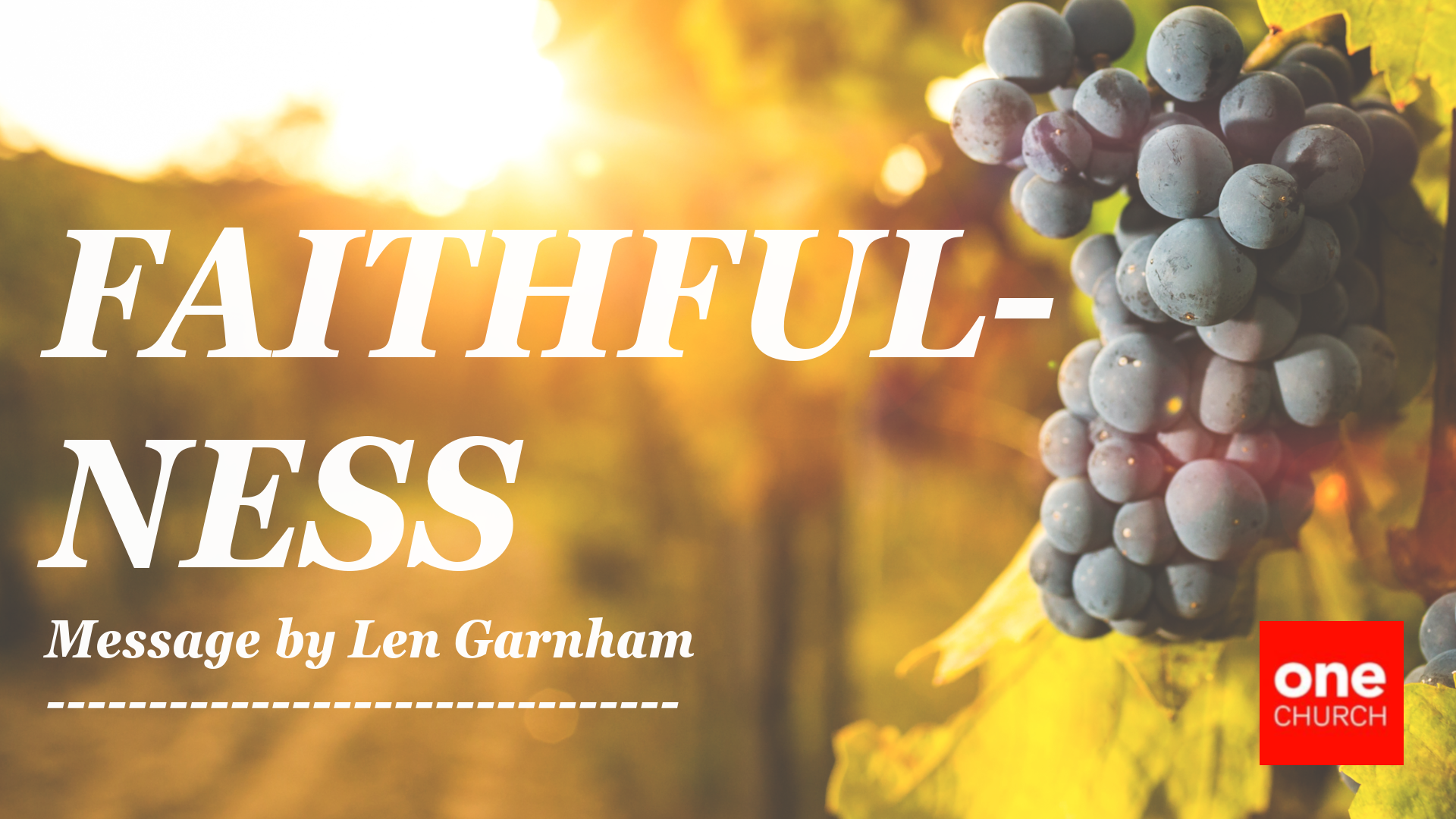 Faithfulness  |  The Fruit of Connection  |  Len Garnham