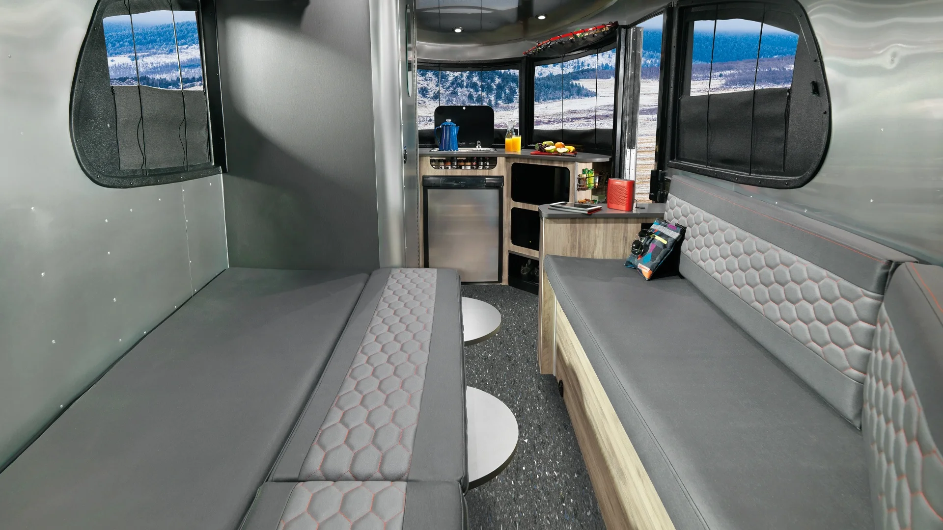 Rear looking forward - Near king-size fold down bed