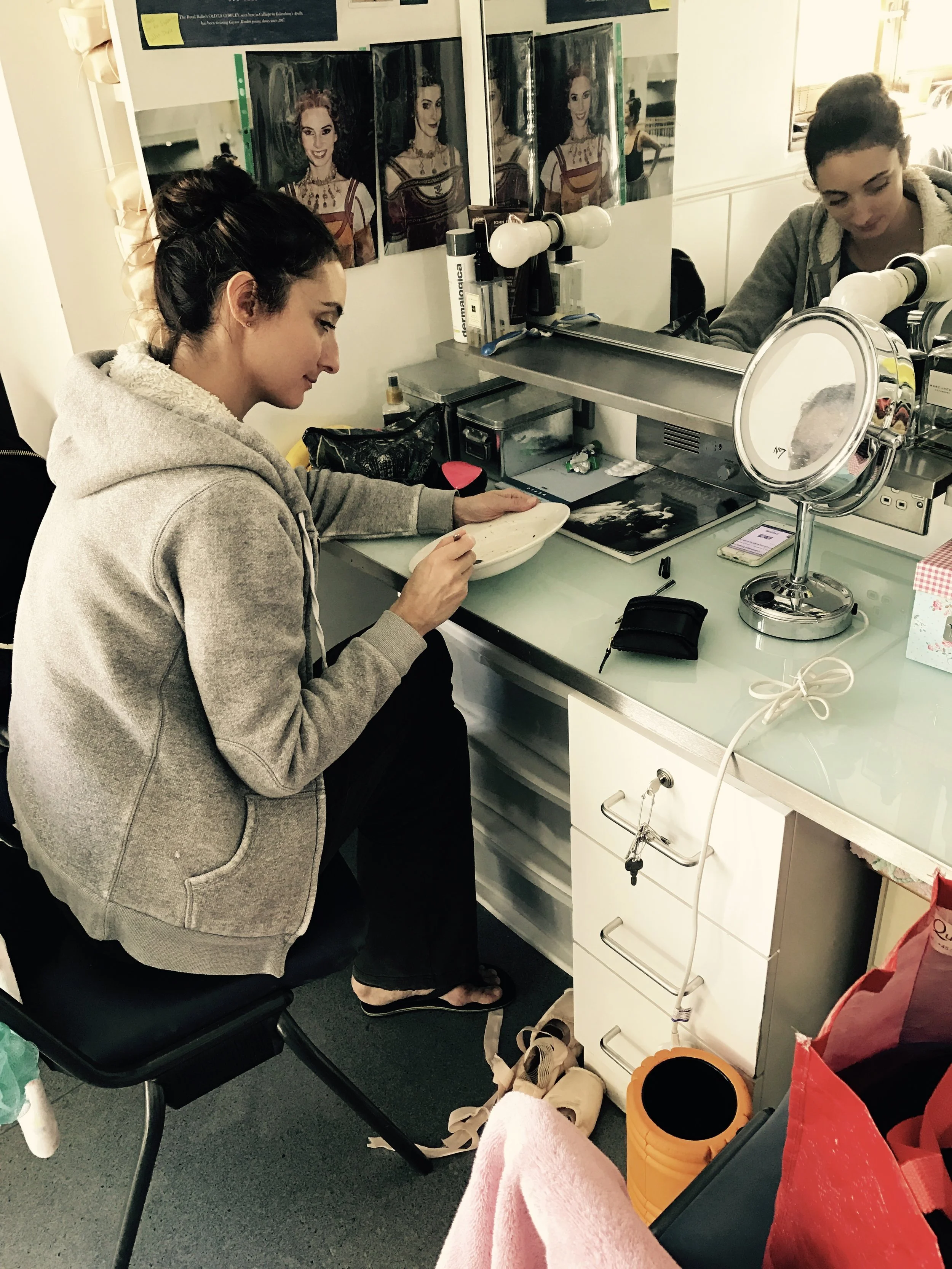 Tina in the dressing room