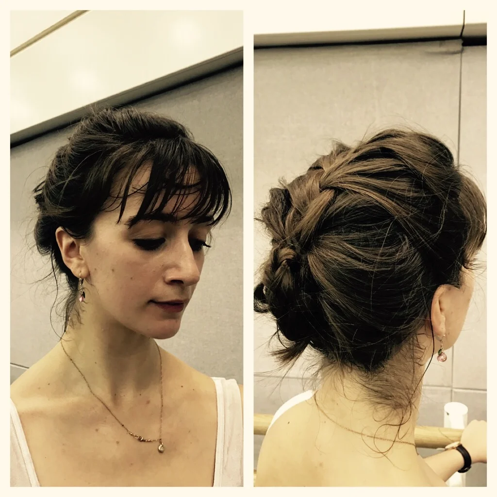 Annette in an intricate platt up do