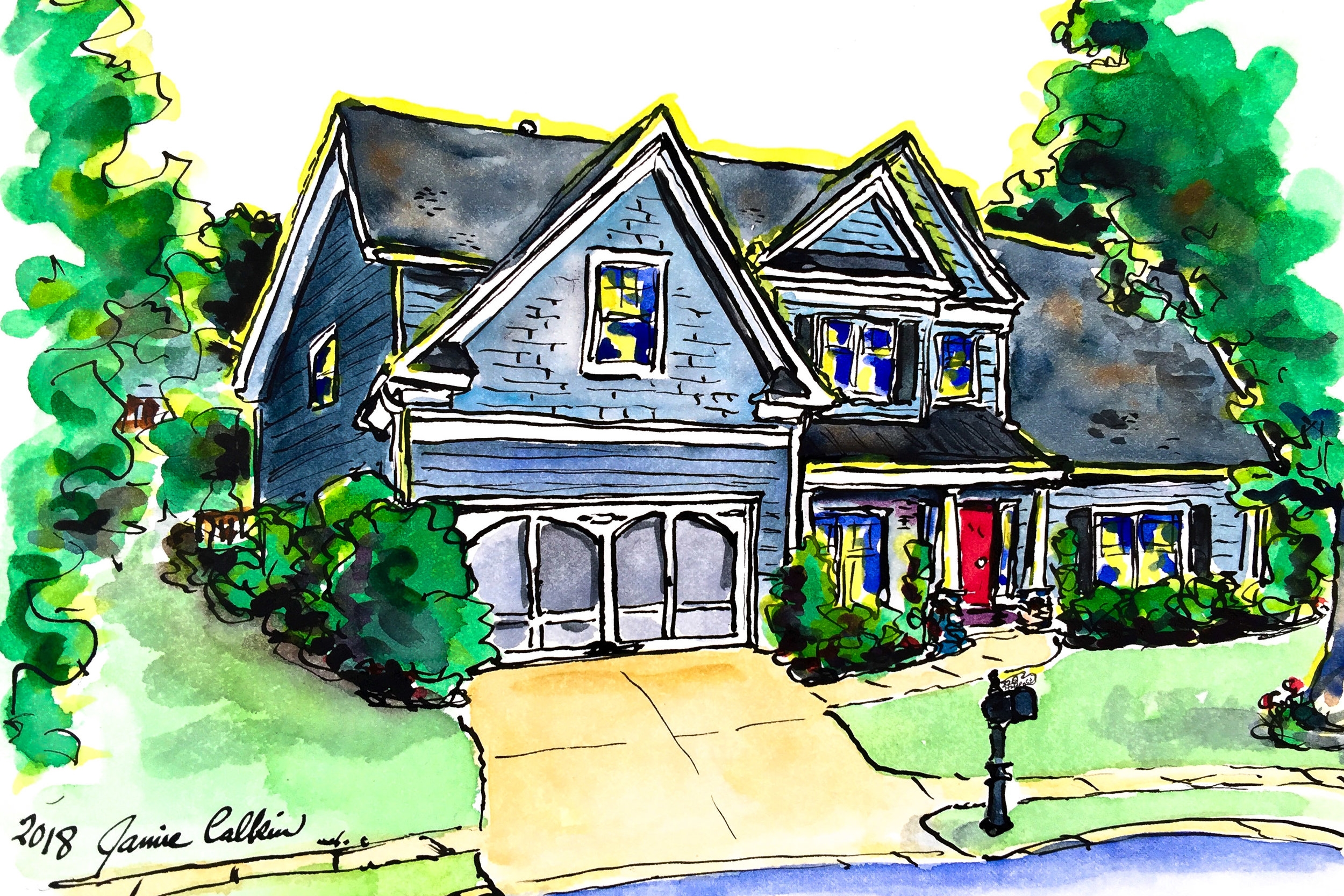 House Commission 2017 Ink and Watercolor on Paper