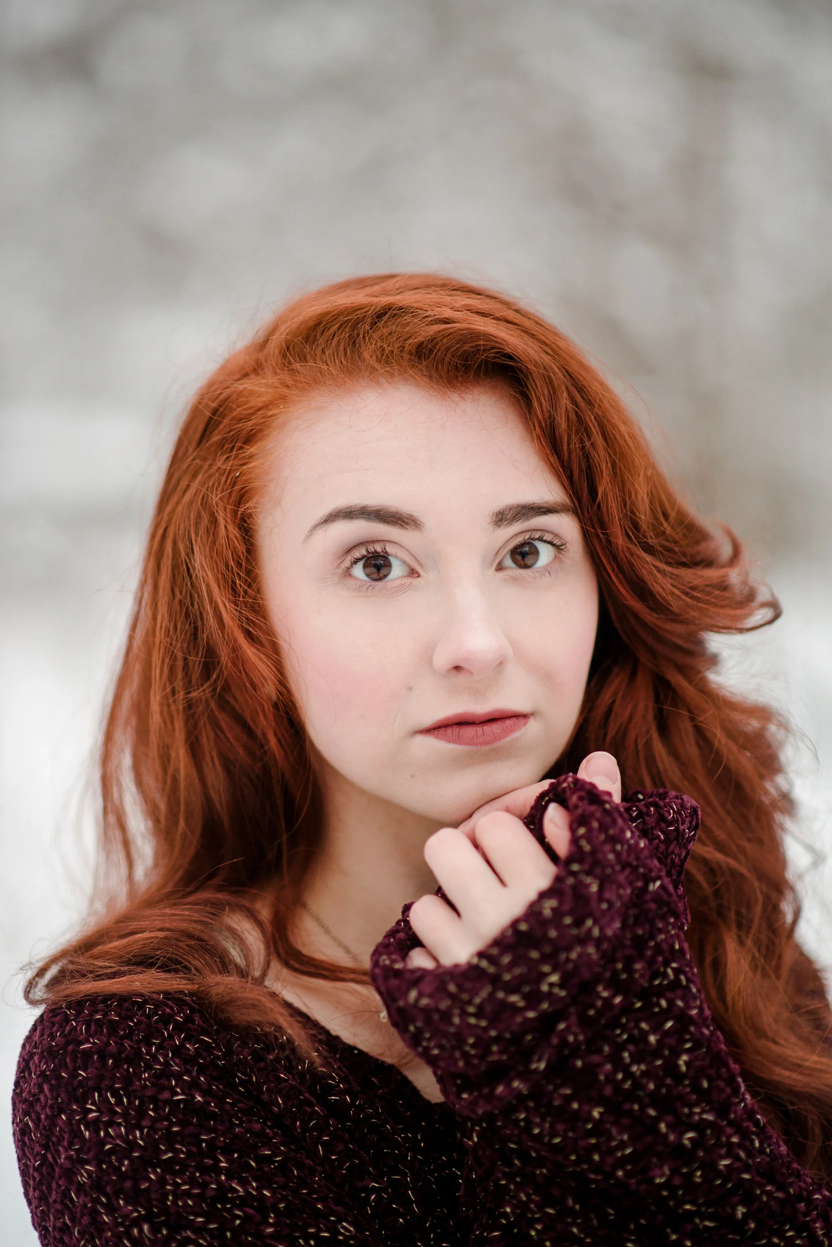 Winter Snow Portrait by Sarah Hooker Photography