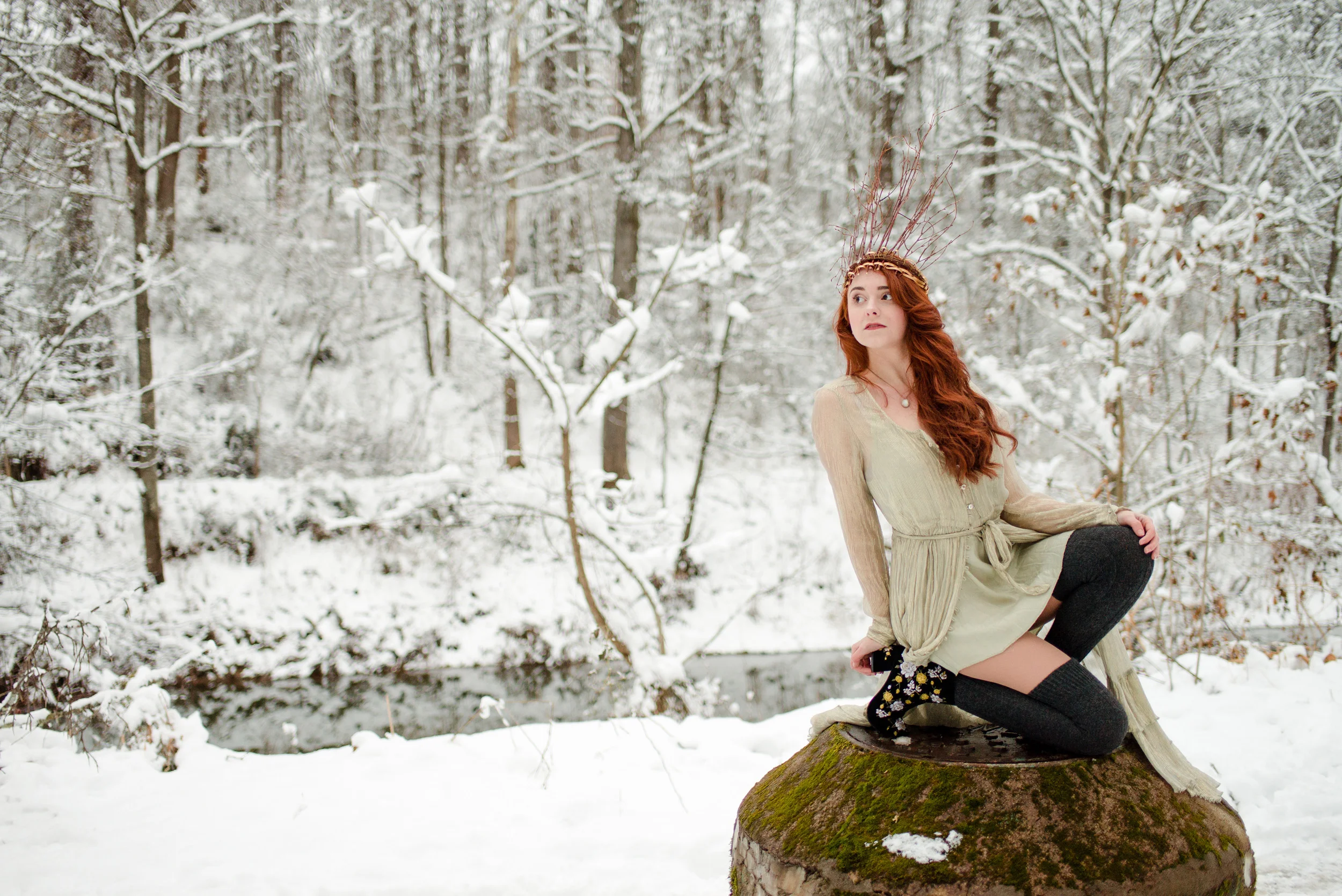 Winter Snow Portrait by Sarah Hooker Photography