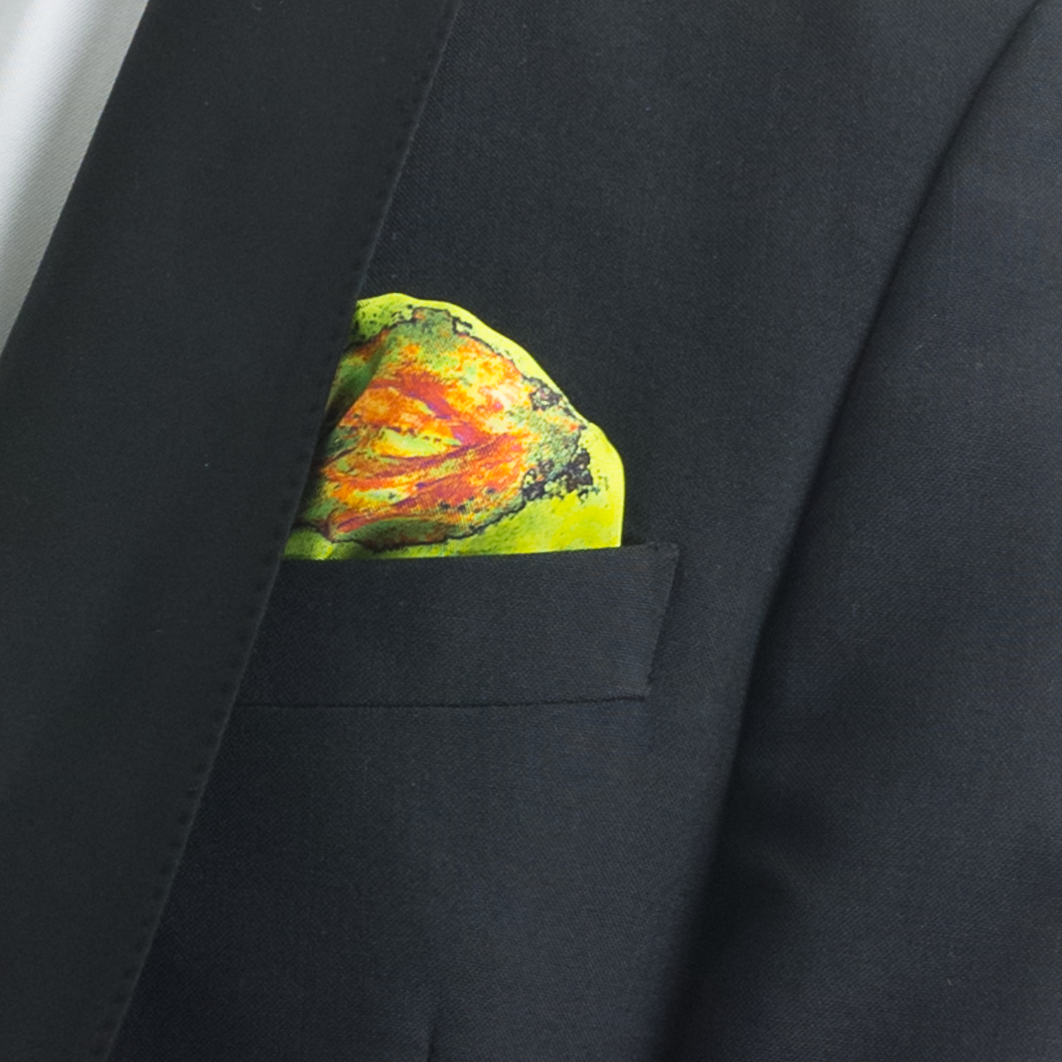 'SPRINGING TULIPS XIX' SILK TWILL POCKET SQUARE, 45X45CM