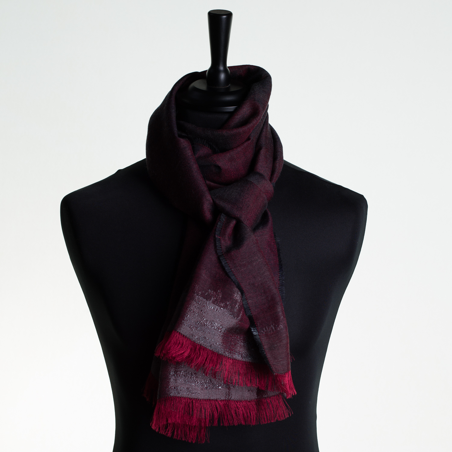 HOT CITY 'RED' LONG SILK AND CASHMERE SCARF